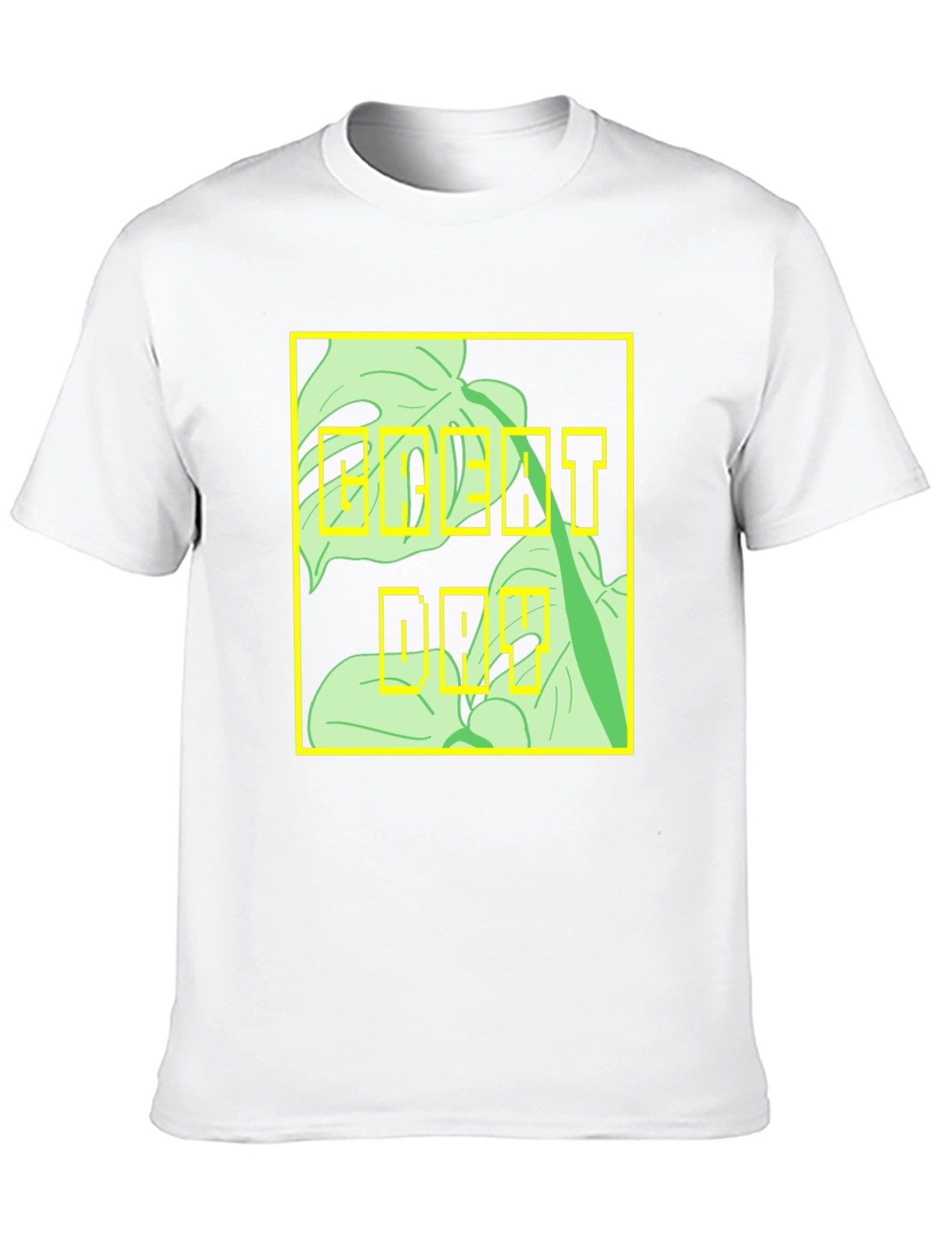 Camiseta Negra con Diseño Tropical Moderno
