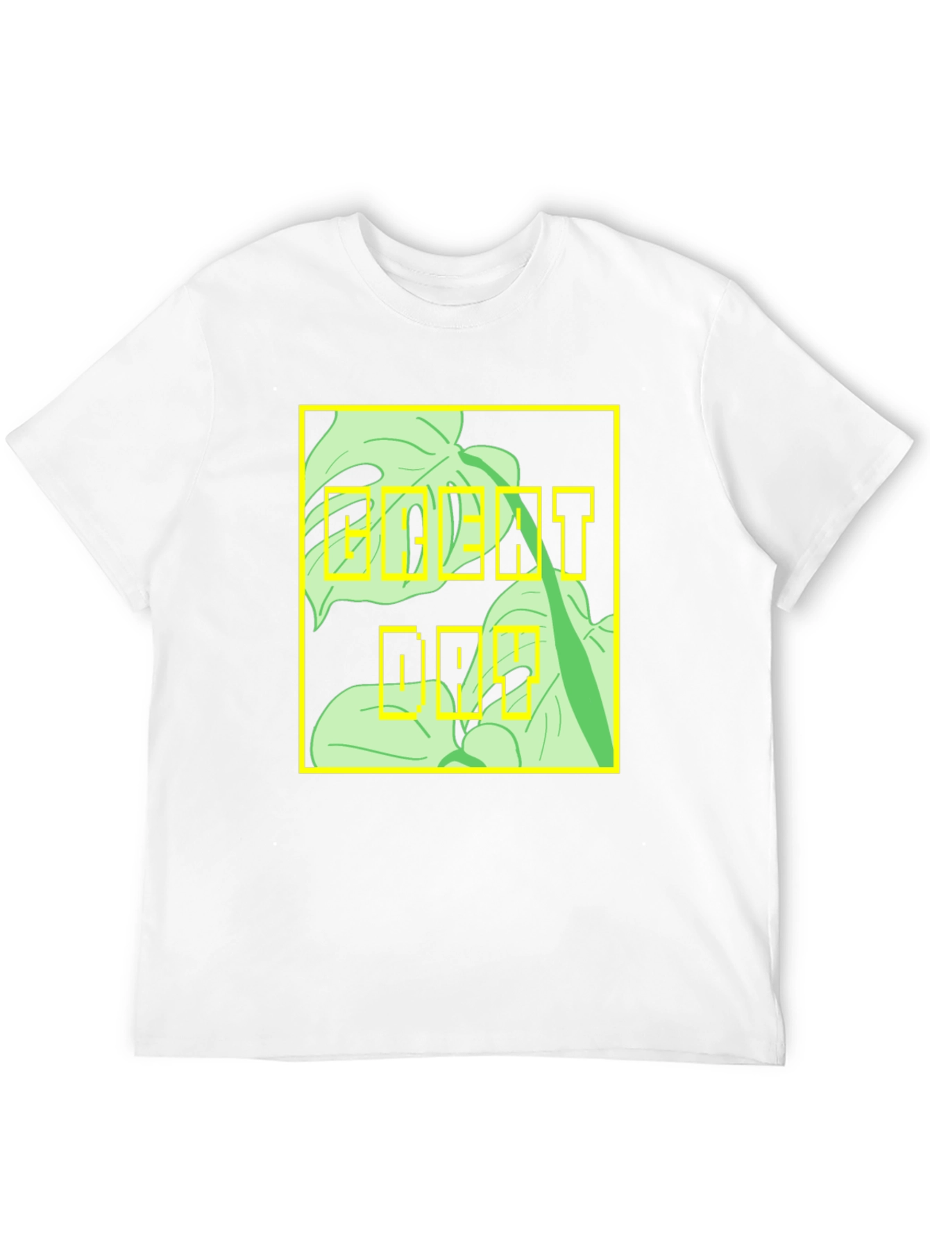 Camiseta Negra con Diseño Tropical Moderno