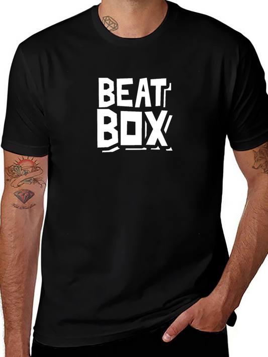 Camiseta Negra con Diseño Beat Box