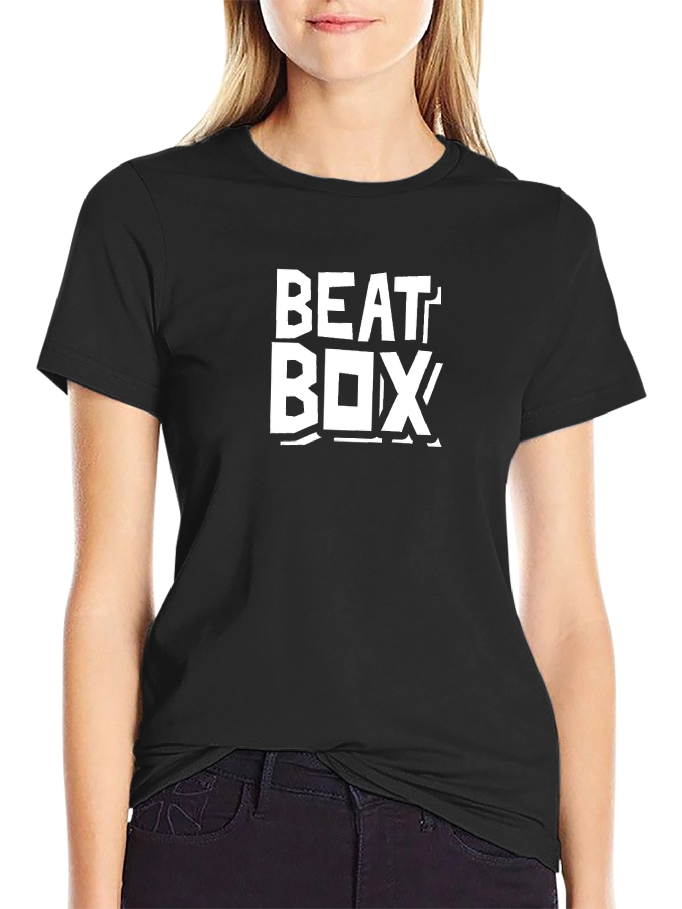 Camiseta Negra con Diseño Beat Box