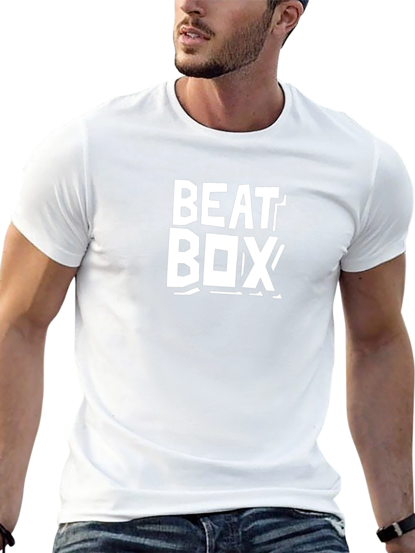 Camiseta Negra con Diseño Beat Box