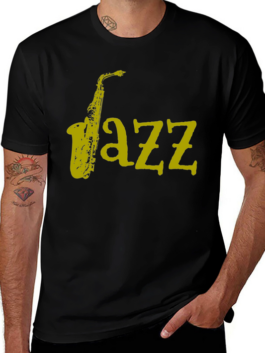 Camiseta Jazz Saxofón para Hombre - Diseño Único