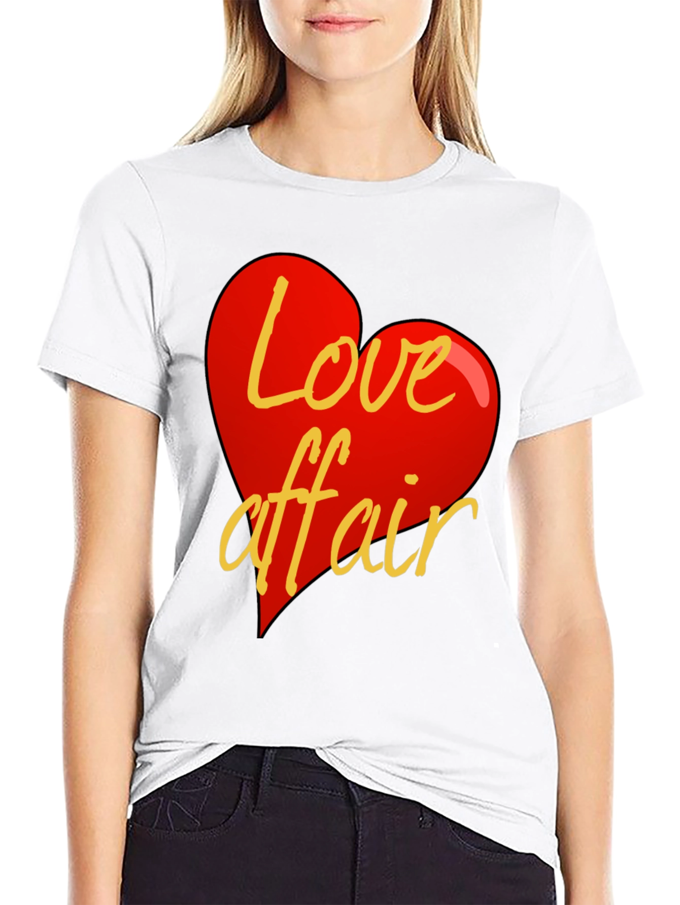 Camiseta Negra Corazón Love Affair Casual