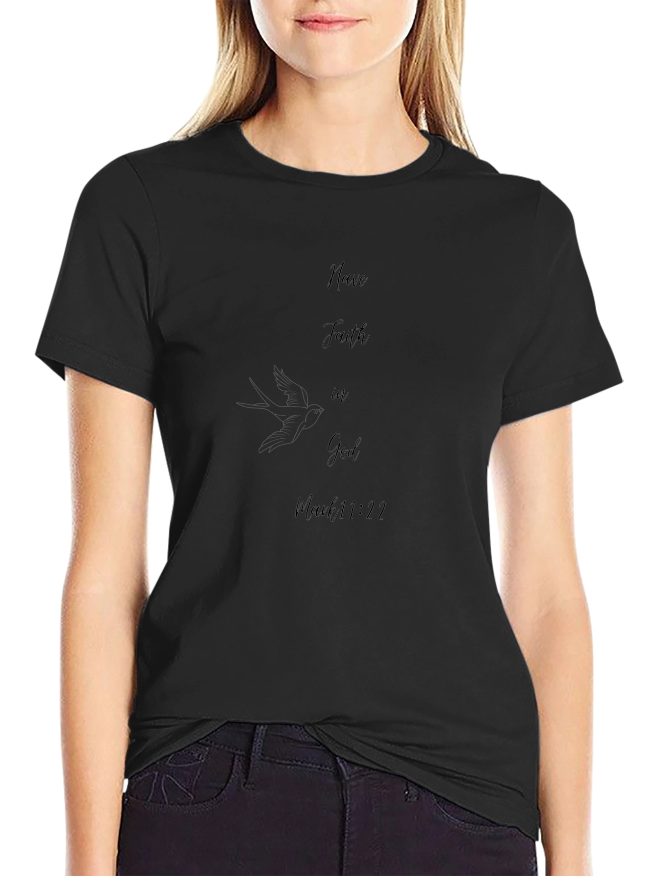 Camiseta Negra Fe en Dios - Unisex