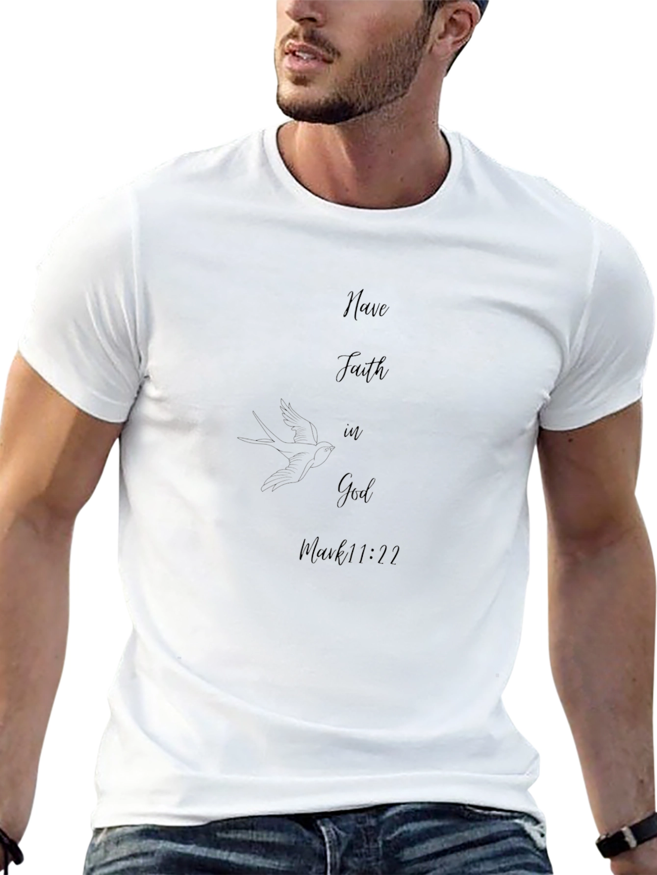 Camiseta Negra Fe en Dios - Unisex