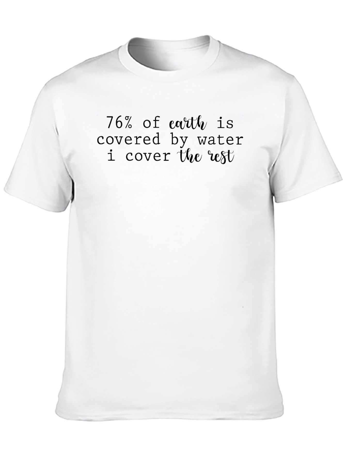 Camiseta Hombre: 76% Tierra Cubierta Yo Cubro el Resto