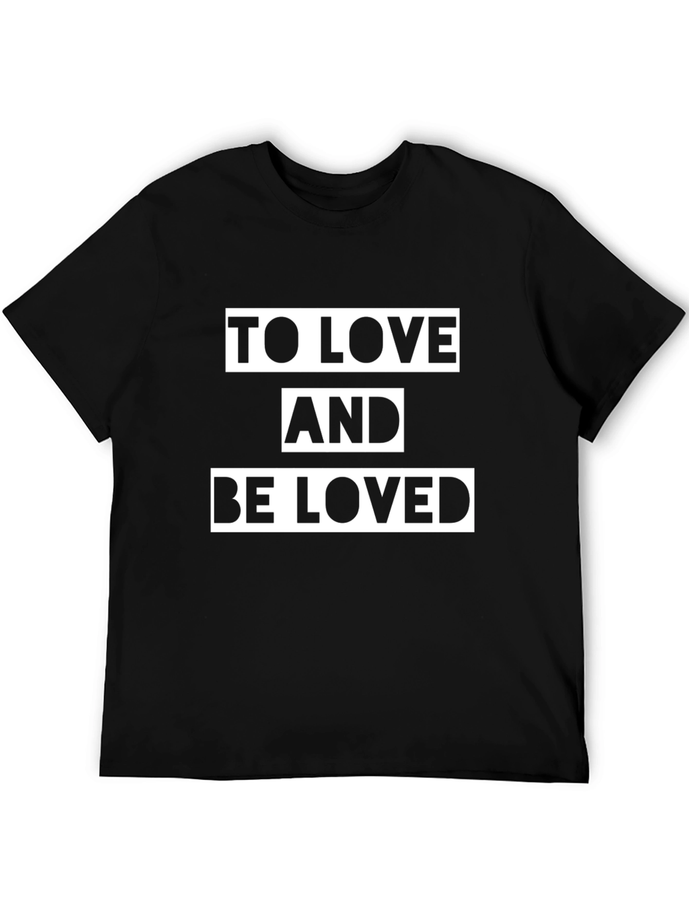Camiseta Negra con Mensaje To Love and Be Loved