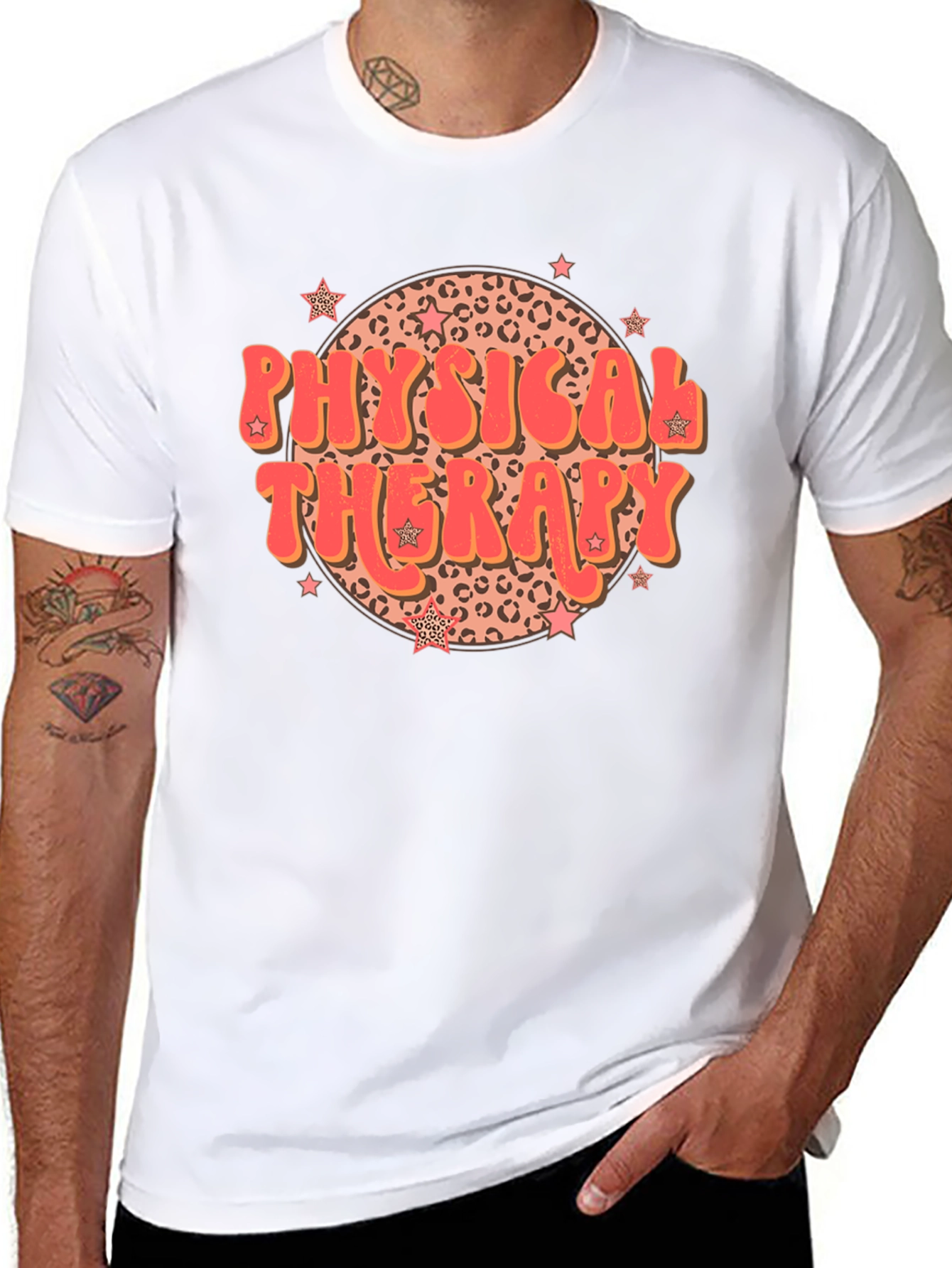 Camiseta Negra Estampada Terapia Física