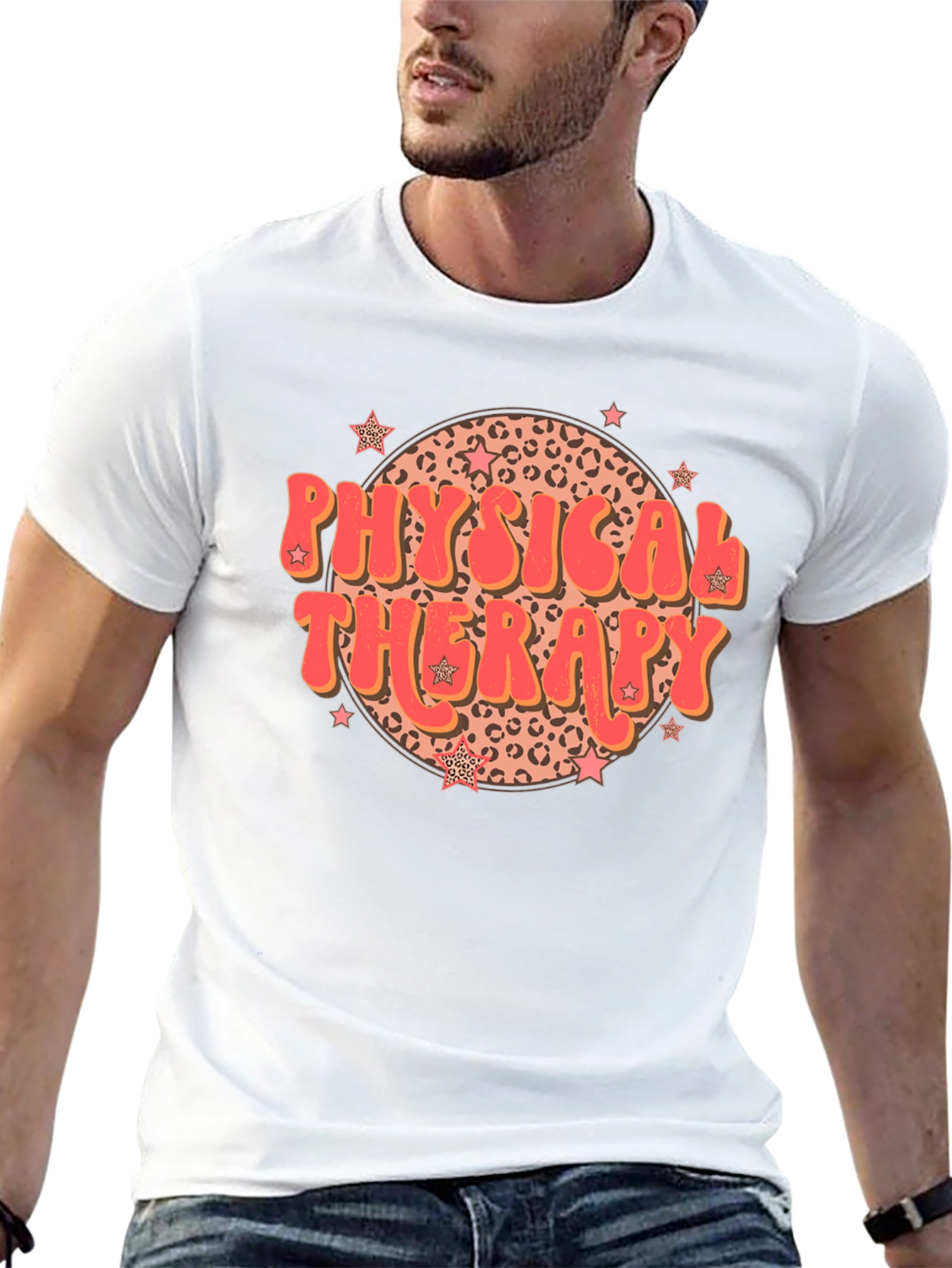 Camiseta Negra Estampada Terapia Física