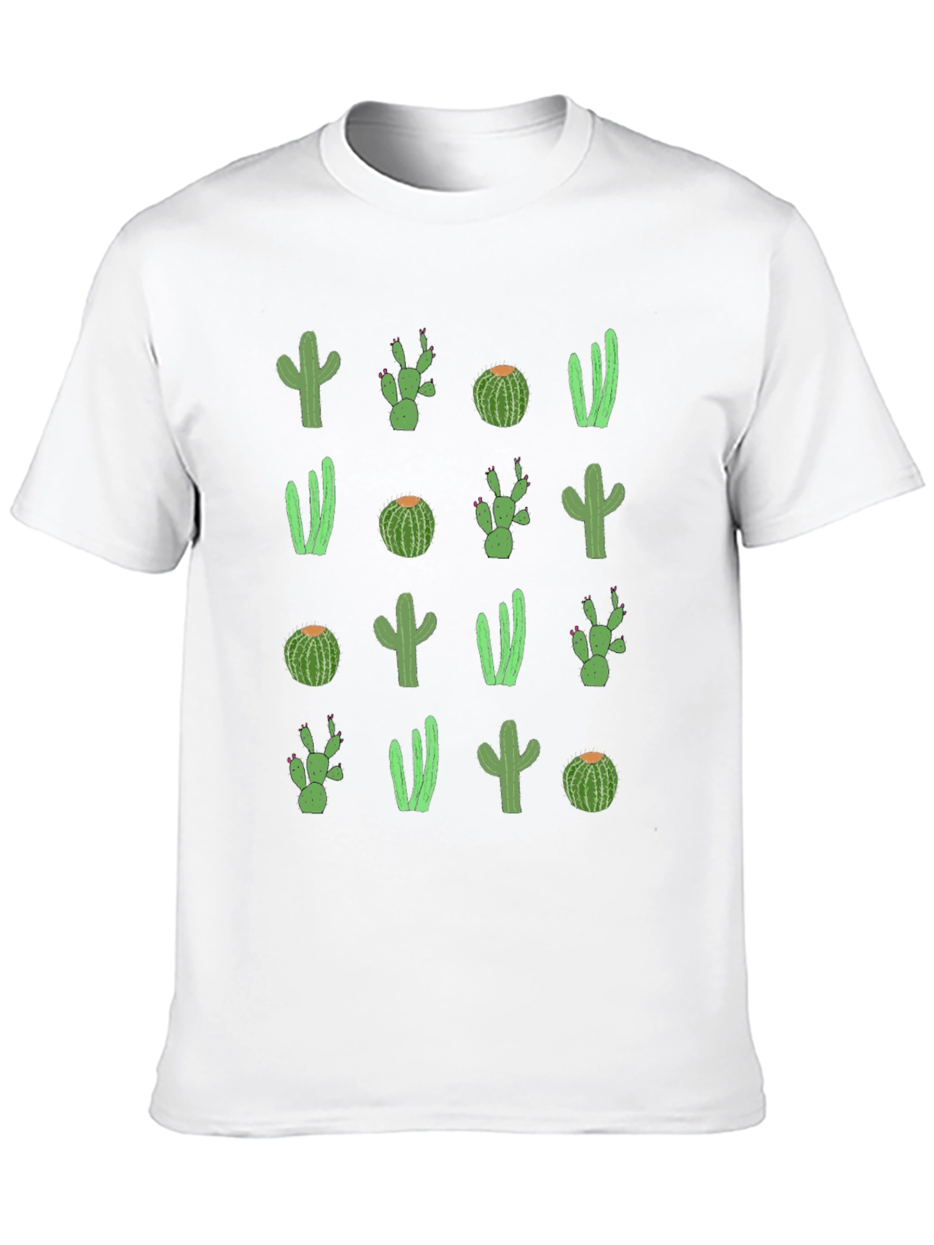 Camiseta Negra con Diseño de Cactus Divertido