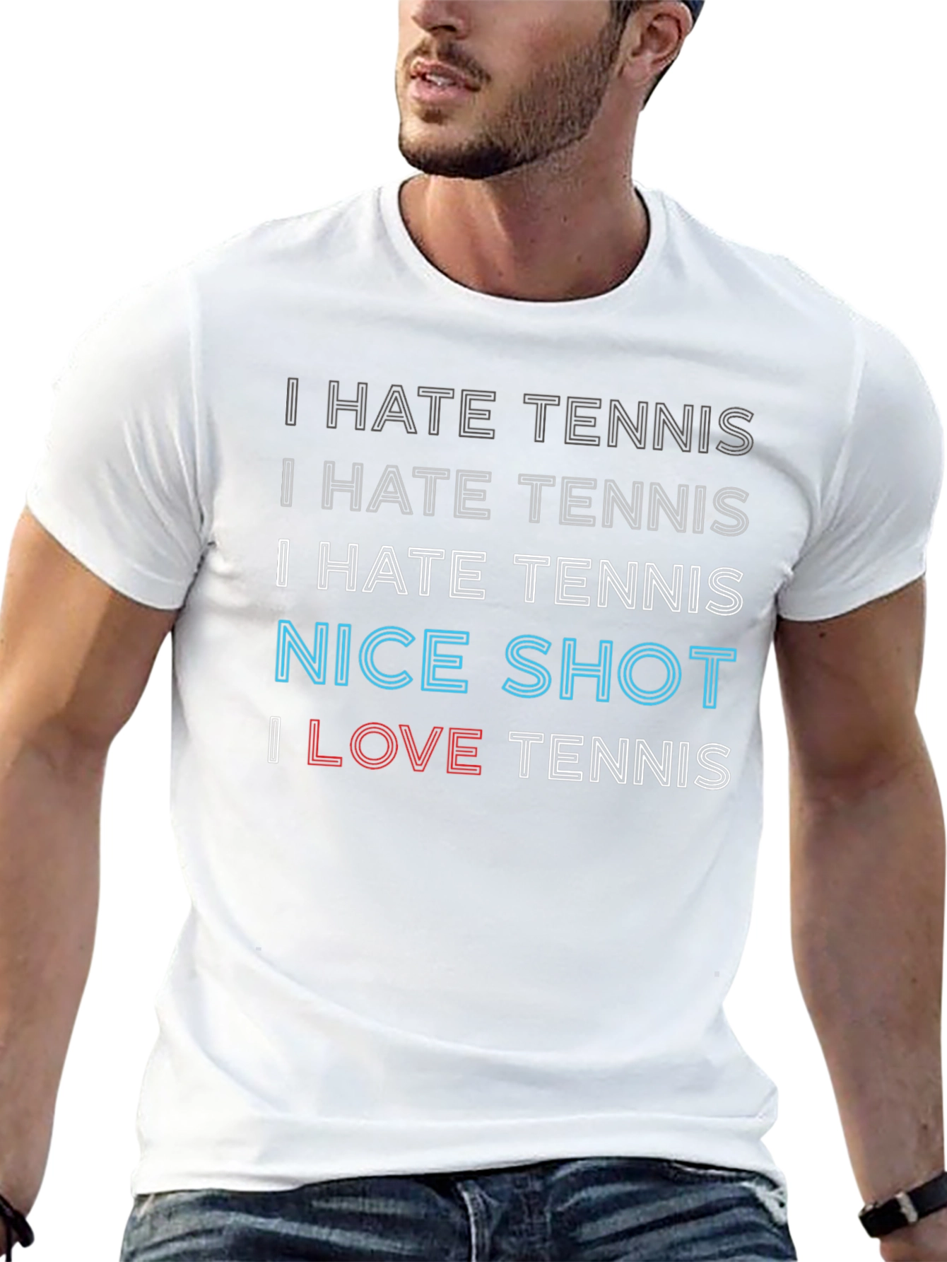 Camiseta Negra Humorística de Tenis