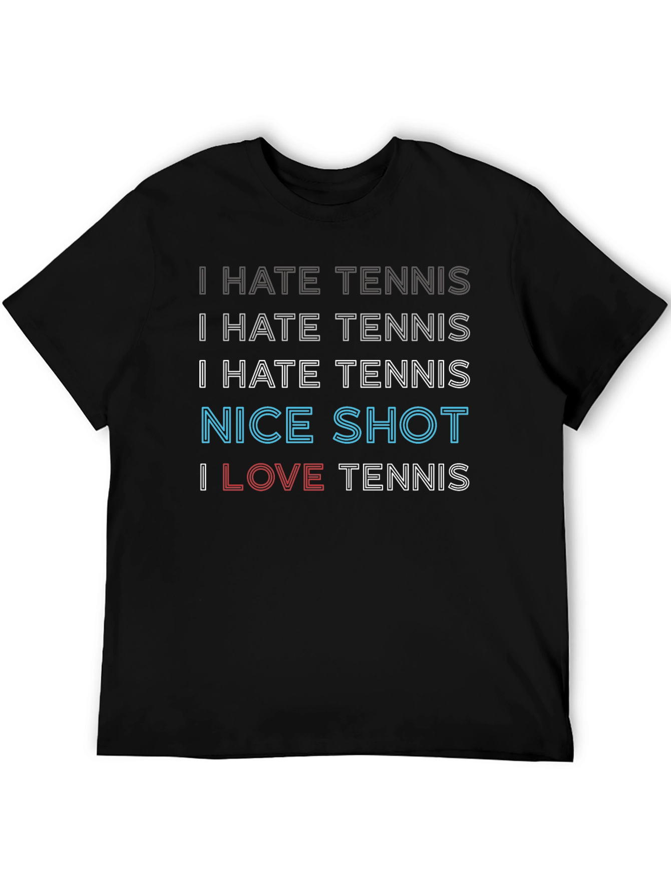 Camiseta Negra Humorística de Tenis