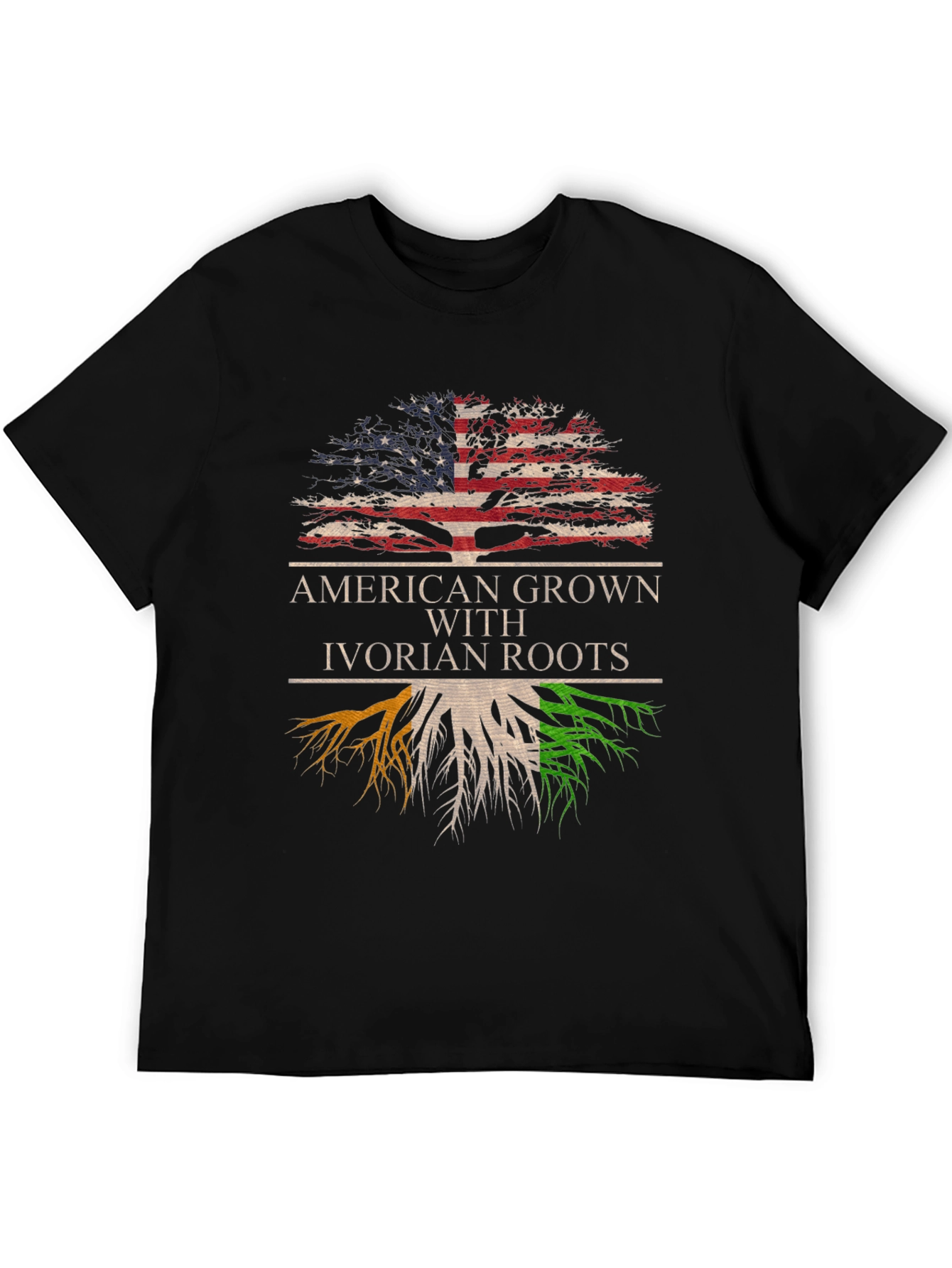 Camiseta Hombre American Grown With Ivorian Roots