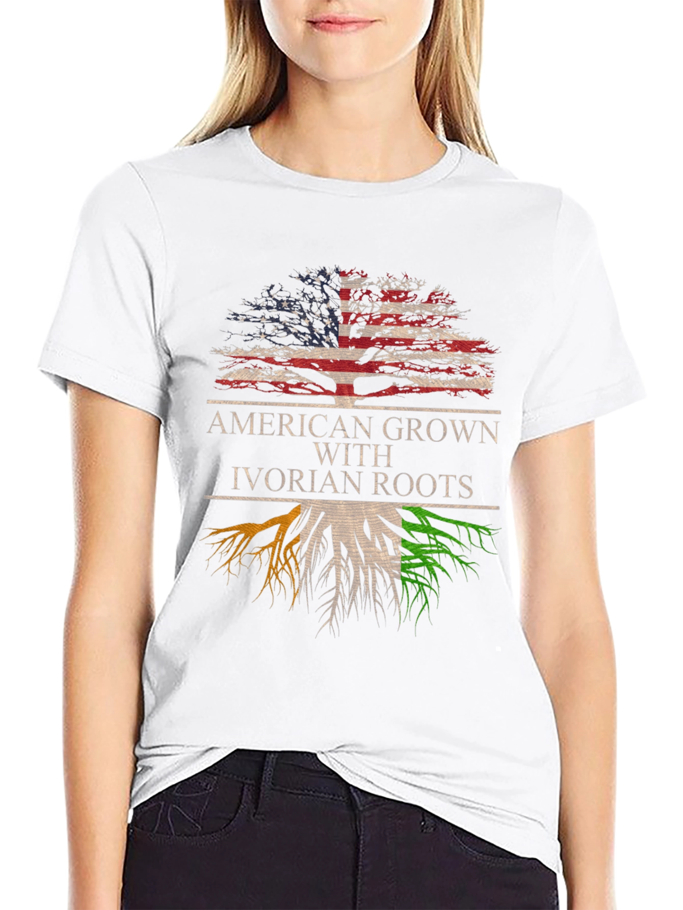 Camiseta Hombre American Grown With Ivorian Roots