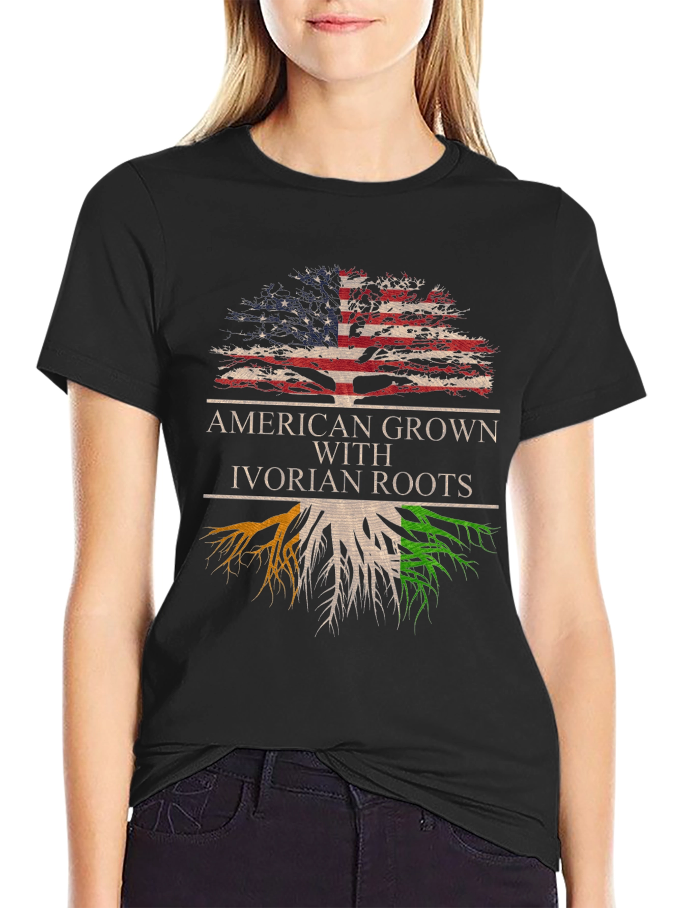 Camiseta Hombre American Grown With Ivorian Roots