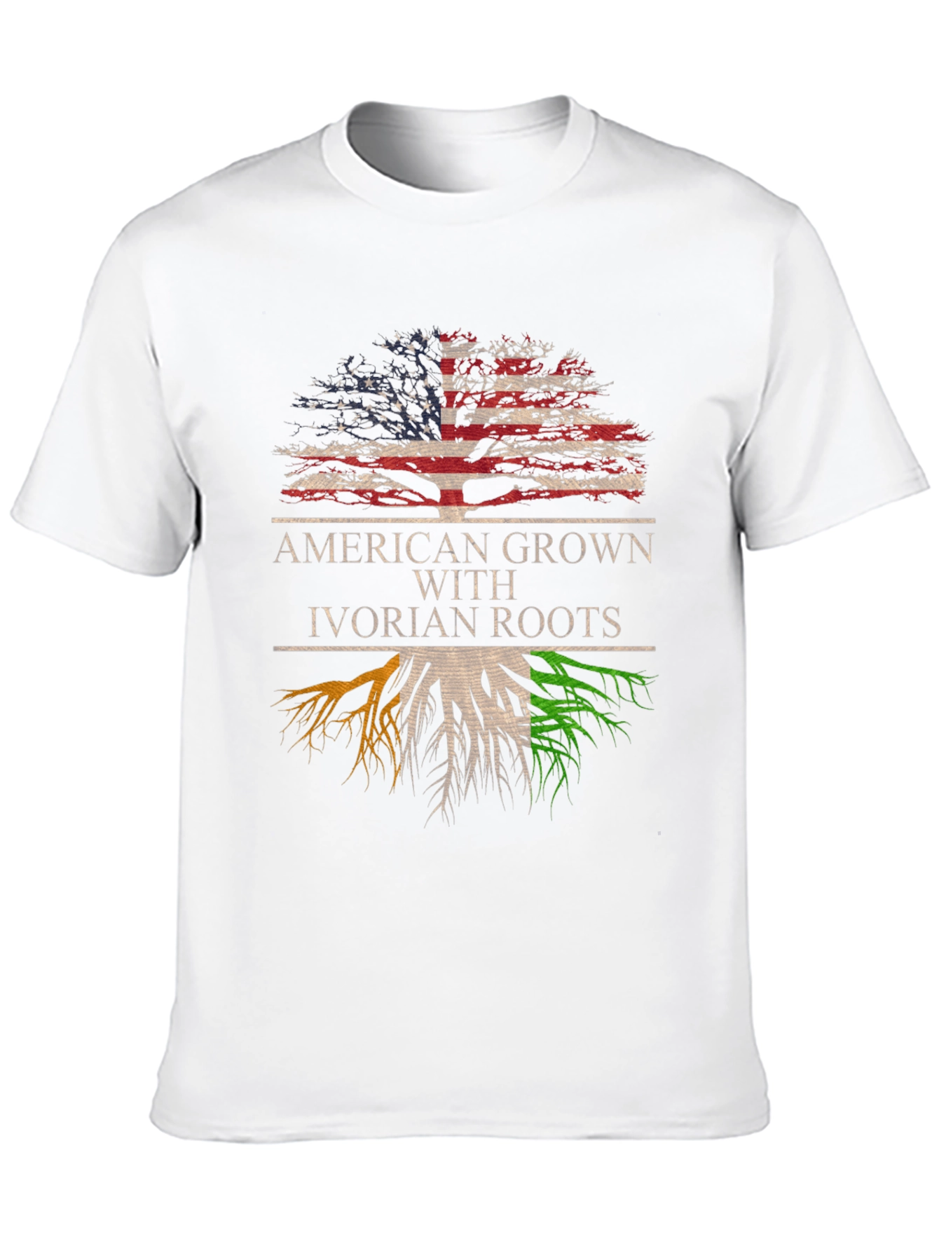 Camiseta Hombre American Grown With Ivorian Roots