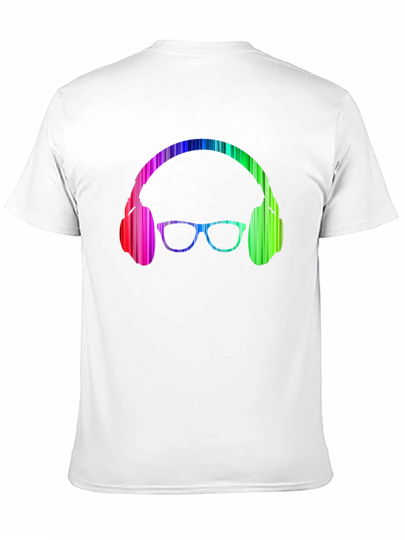 Camiseta Negra con Diseño de Auriculares y Gafas