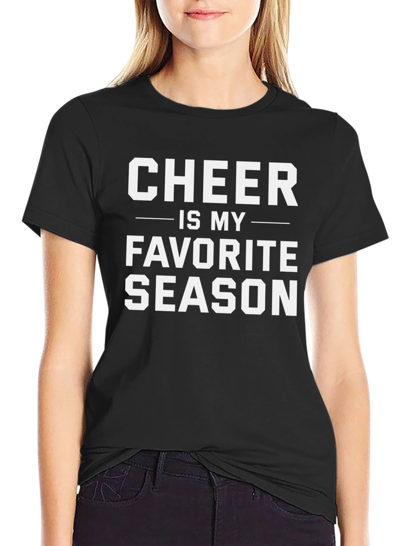 Camiseta Negra Cheer es mi Temporada Favorita