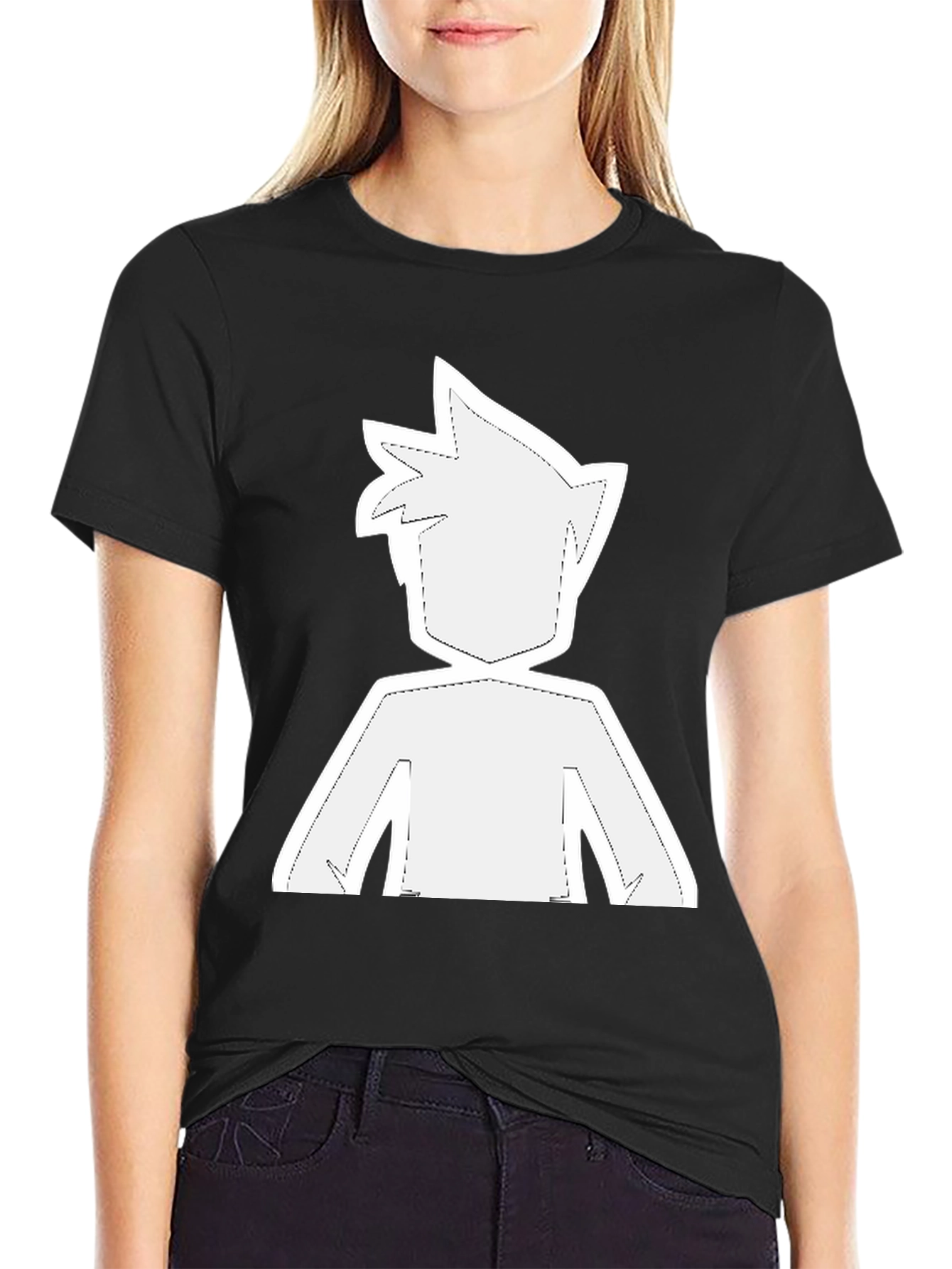 Camiseta Negra con Diseño Gráfico Anime