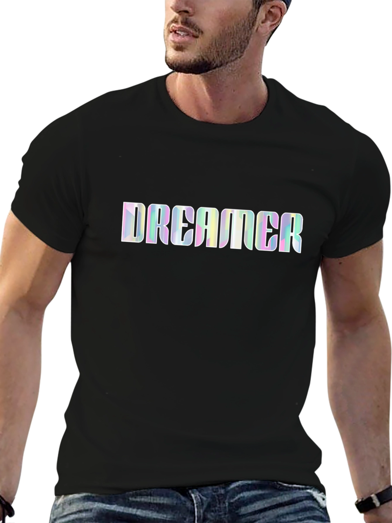 Camiseta Negra DREAMER Holográfica Unisex