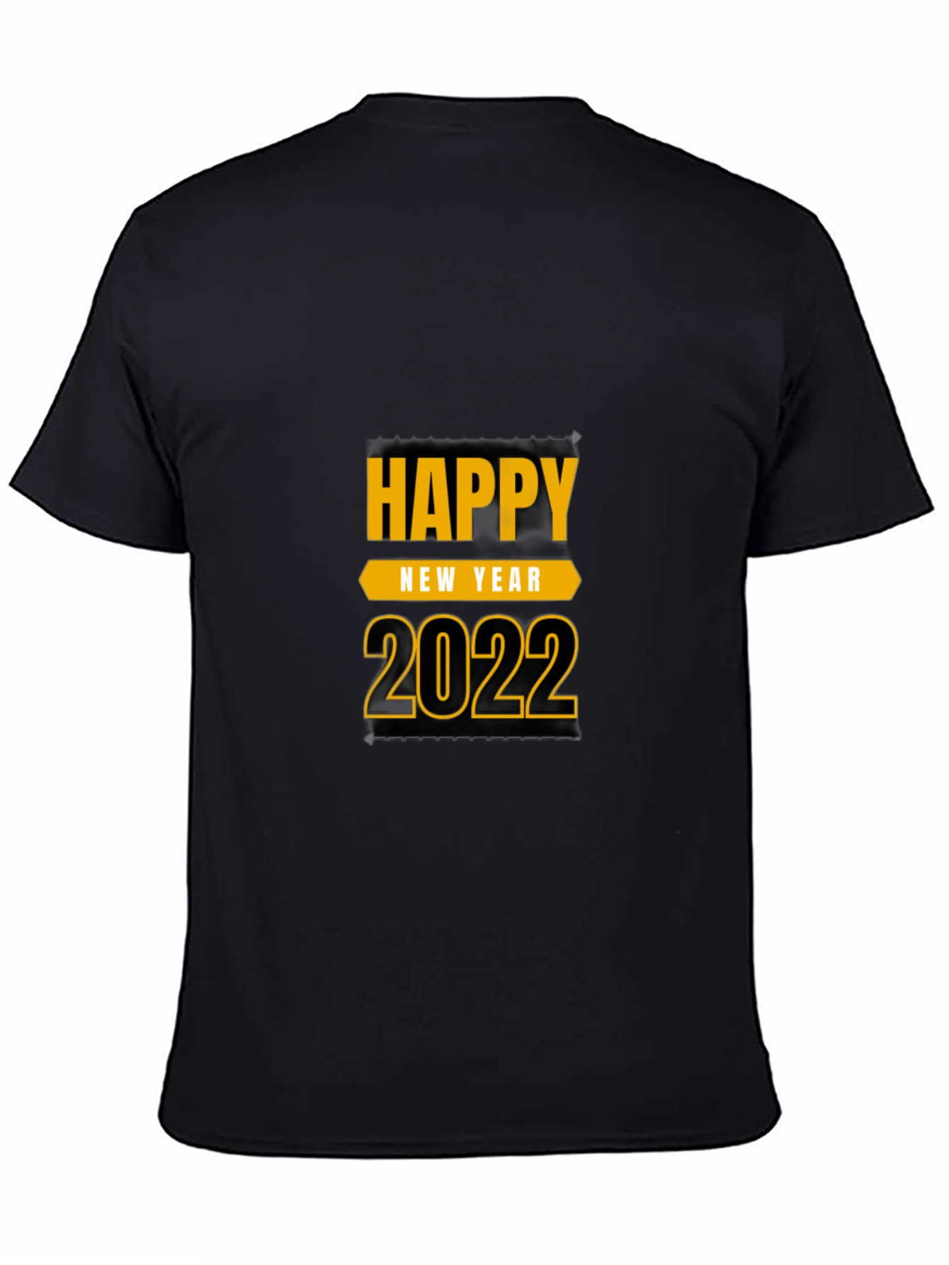 Camiseta Negra Feliz Año Nuevo 2022