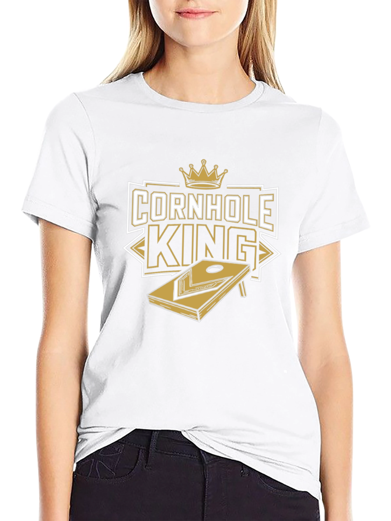 Camiseta Negra Rey del Cornhole