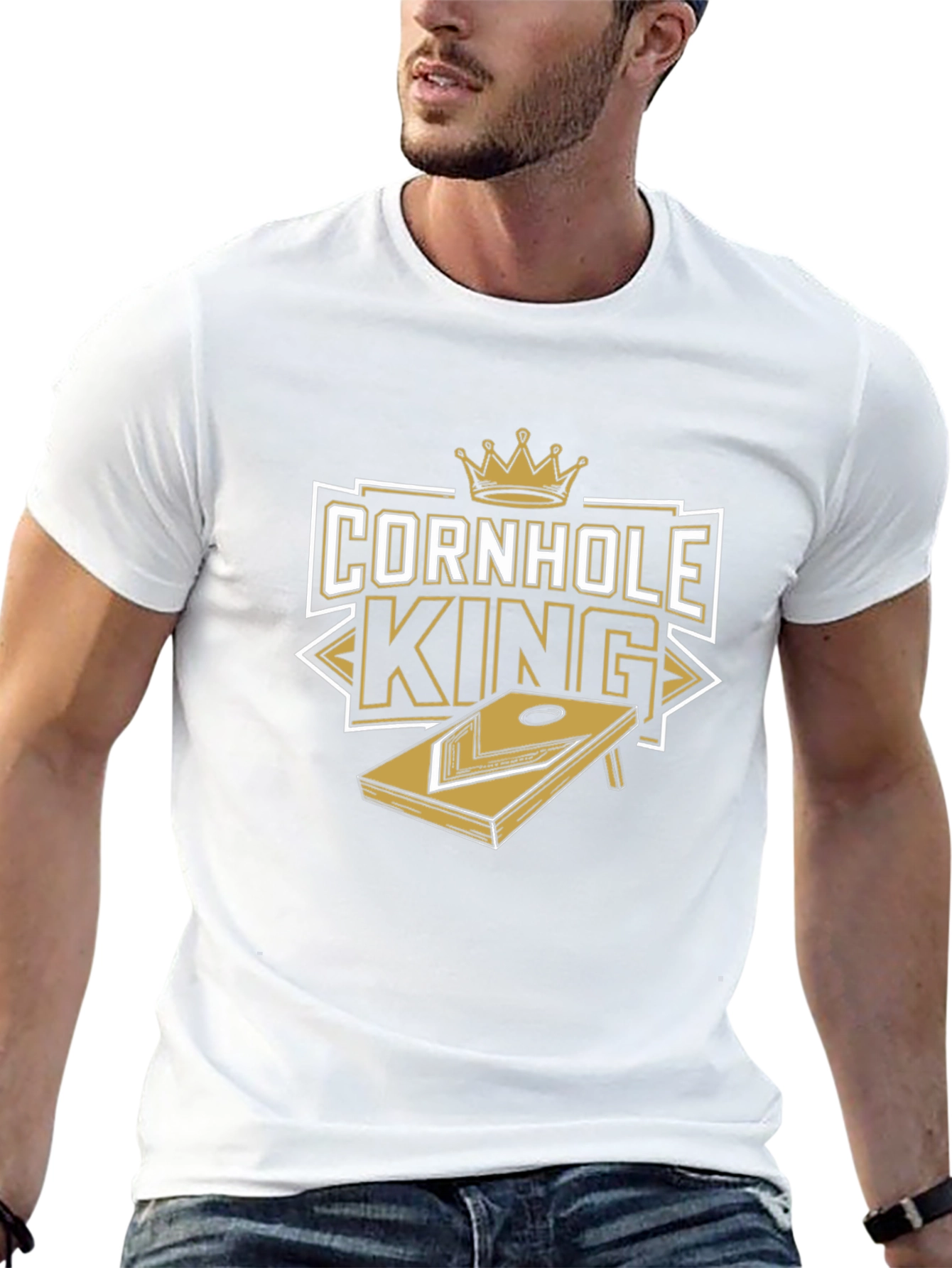 Camiseta Negra Rey del Cornhole