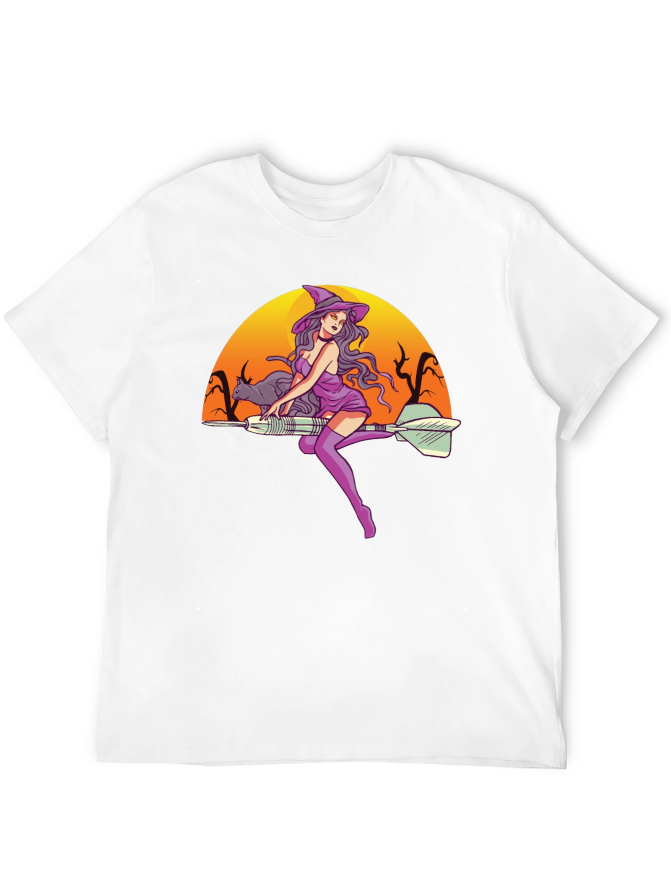 Camiseta Negra Diseño Bruja Dardos