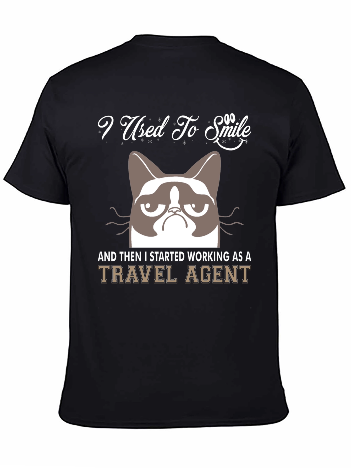 Camiseta Negra Grumpy Cat Travel Agent