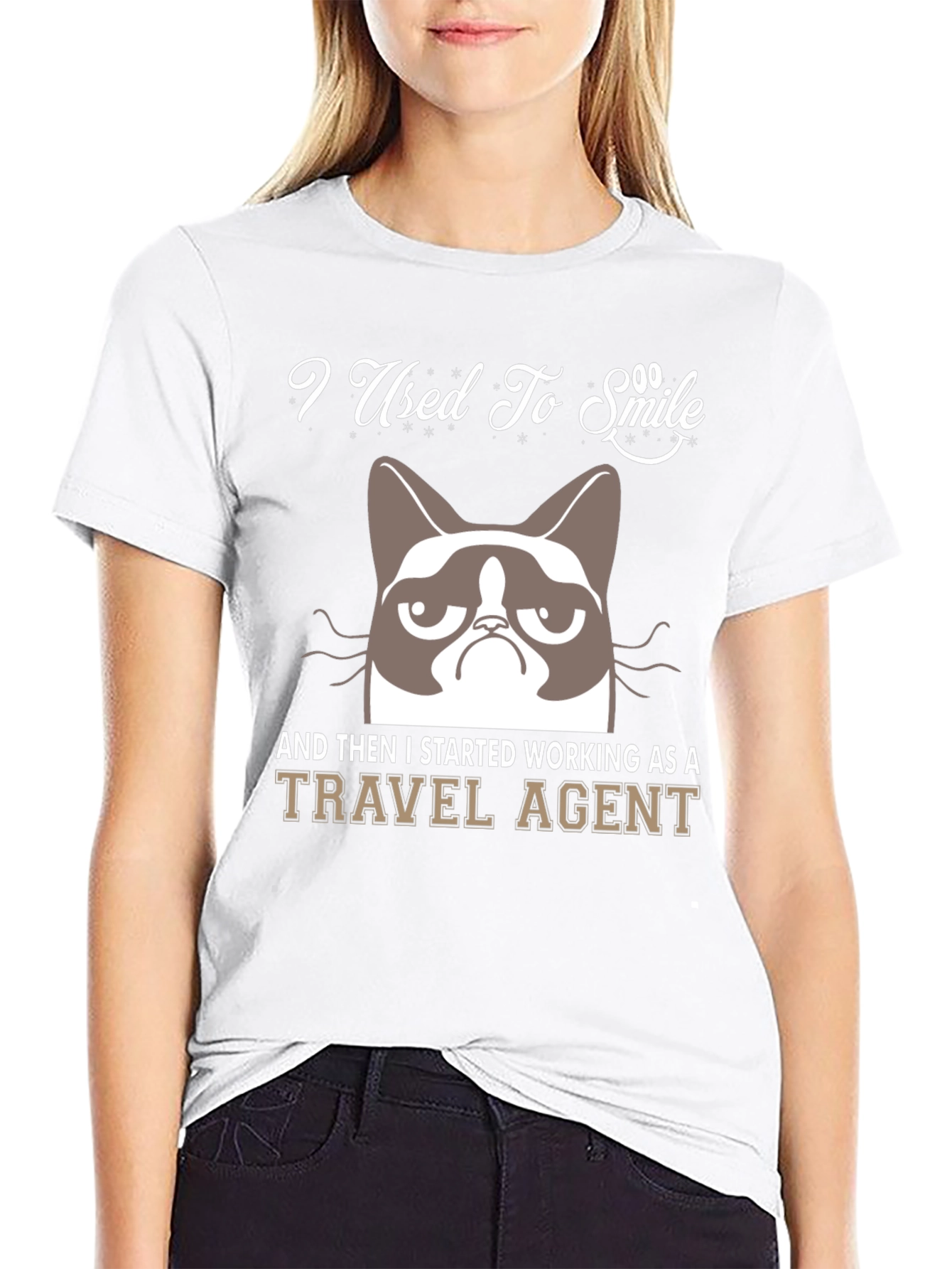 Camiseta Negra Grumpy Cat Travel Agent