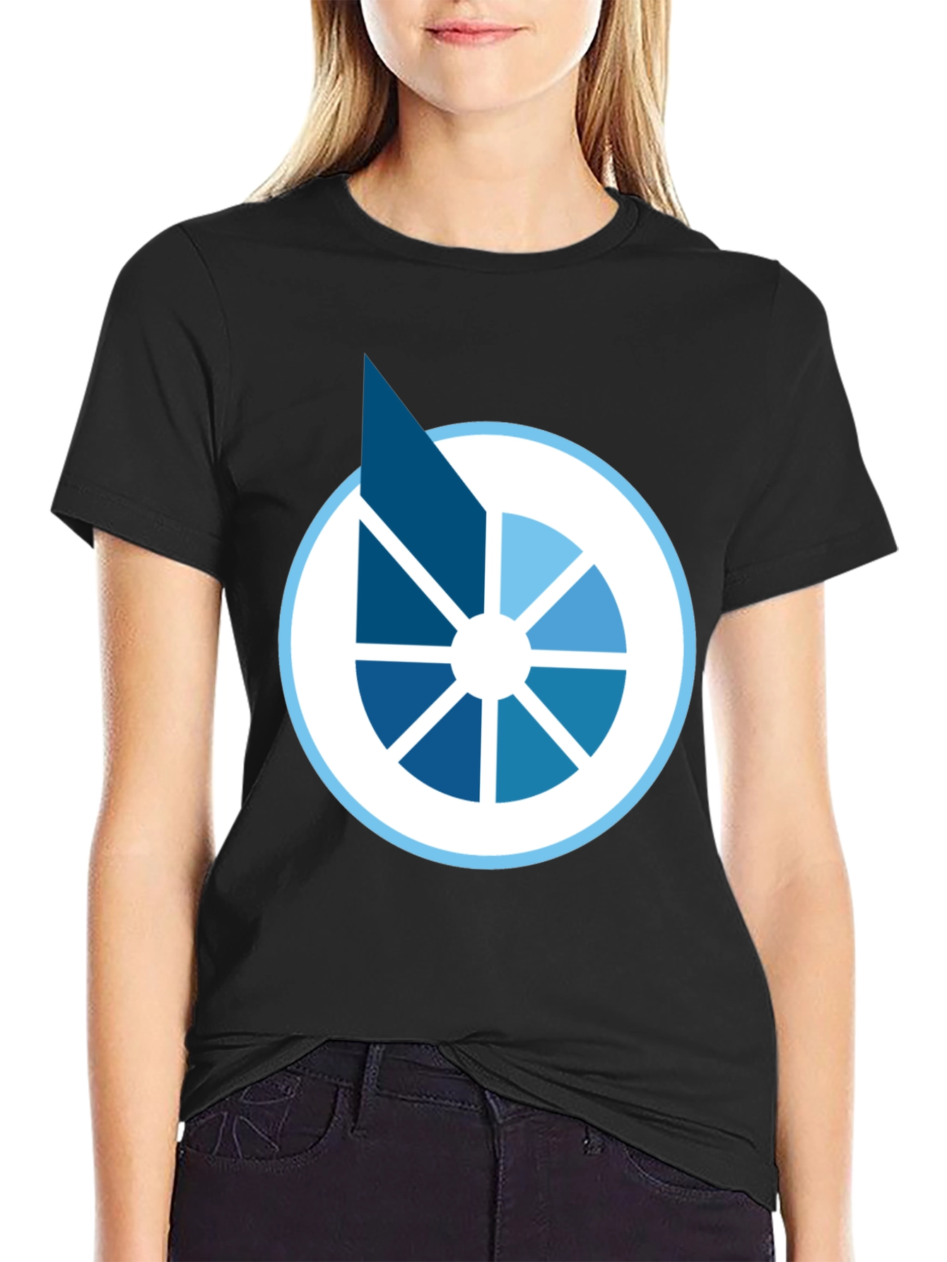 Camiseta Negra Diseño Circular Abstracto