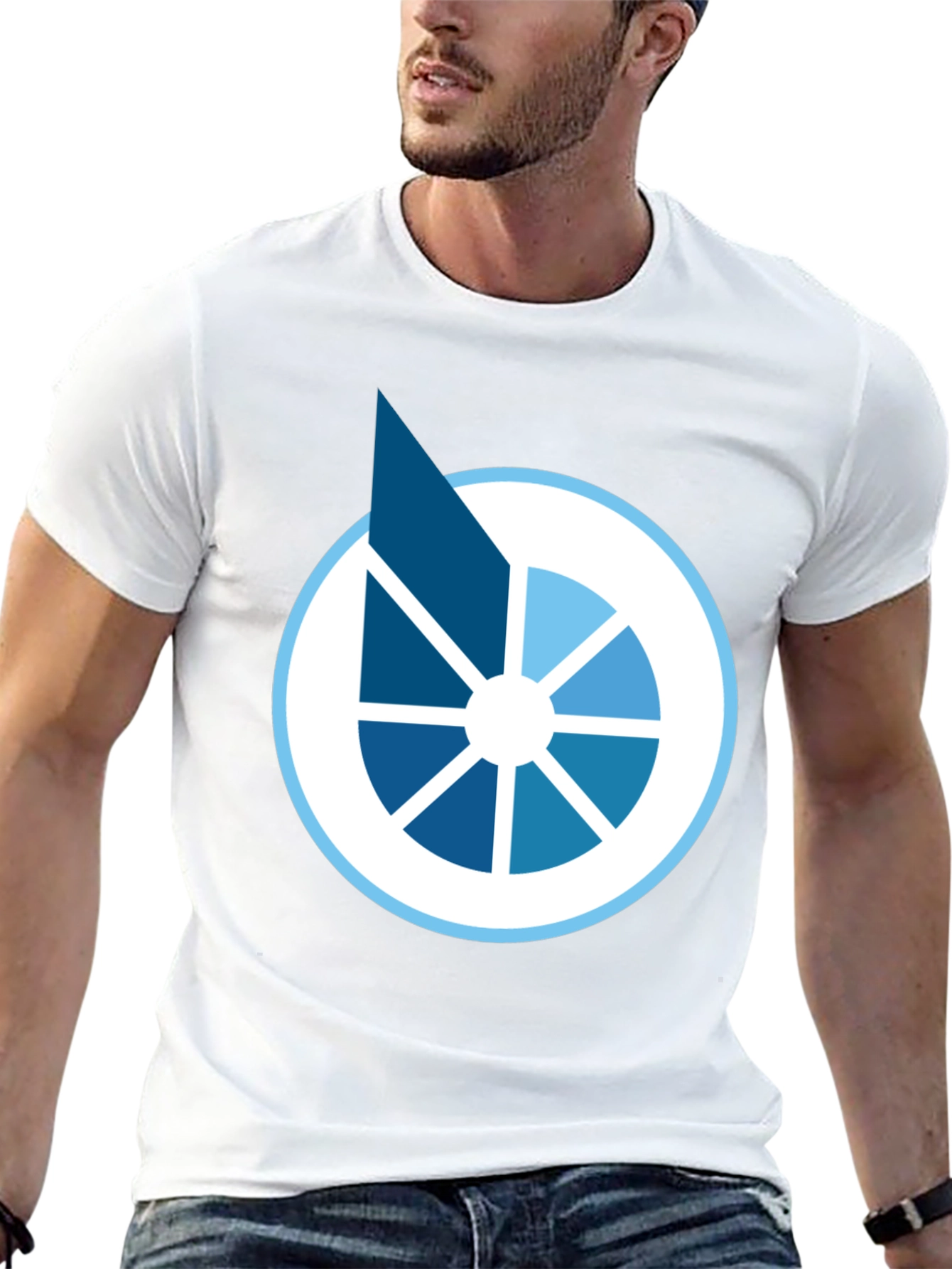 Camiseta Negra Diseño Circular Abstracto