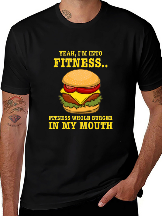 Camiseta Negra Divertida Fitness Burger