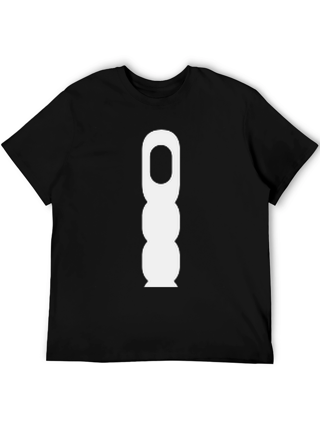 Camiseta Negra con Diseño Abstracto Blanco