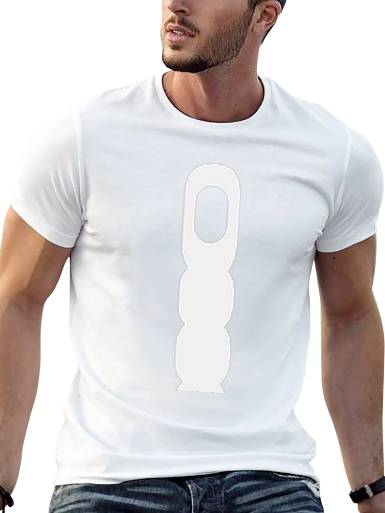 Camiseta Negra con Diseño Abstracto Blanco