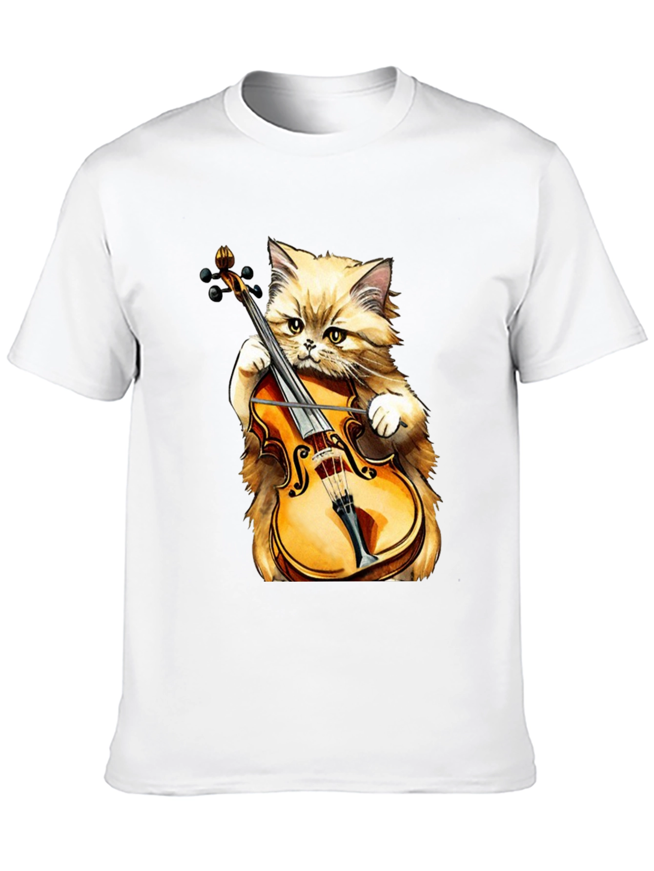 Camiseta Negra con Gato Músico