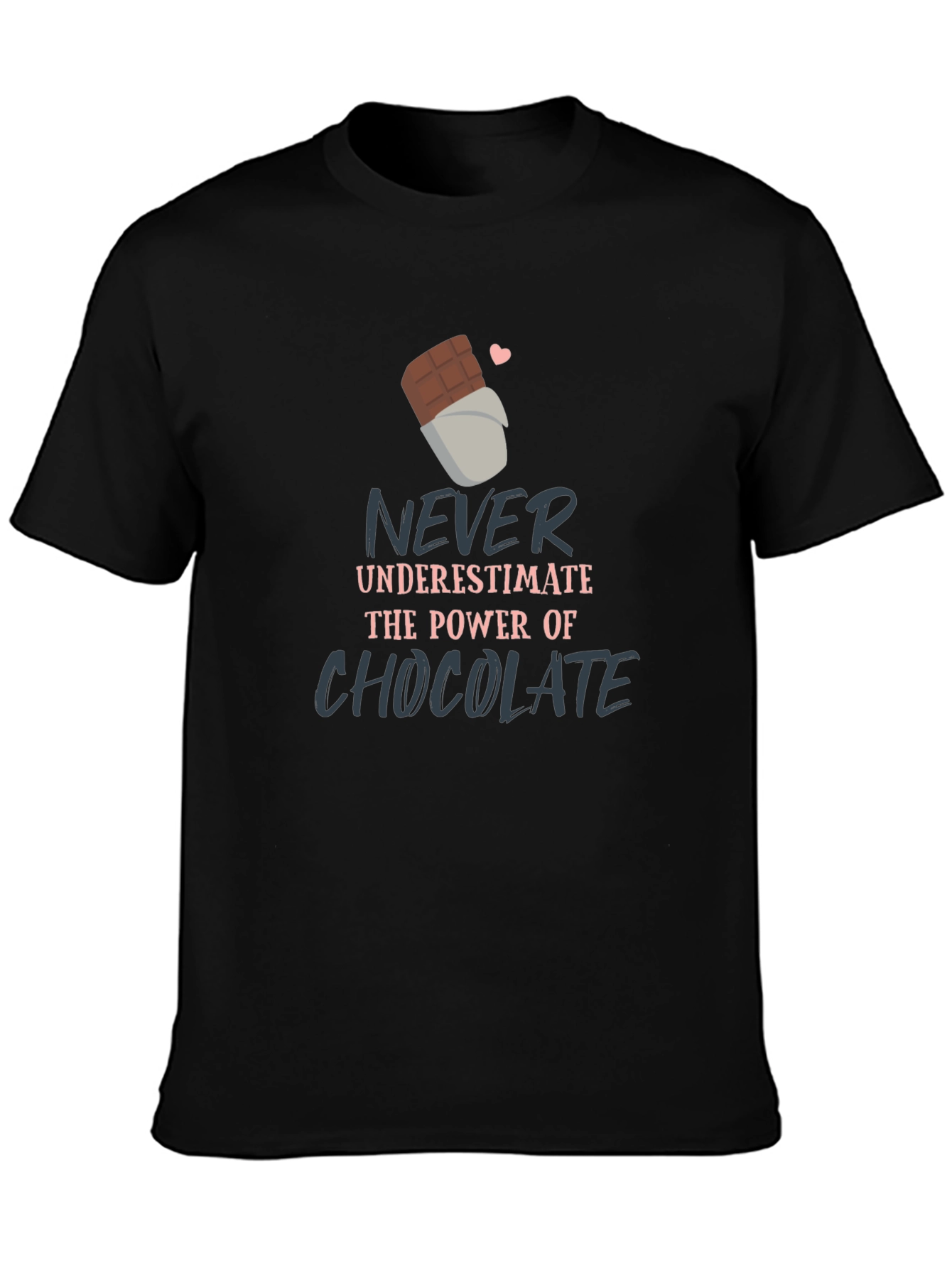 Camiseta Negra con Diseño de Chocolate