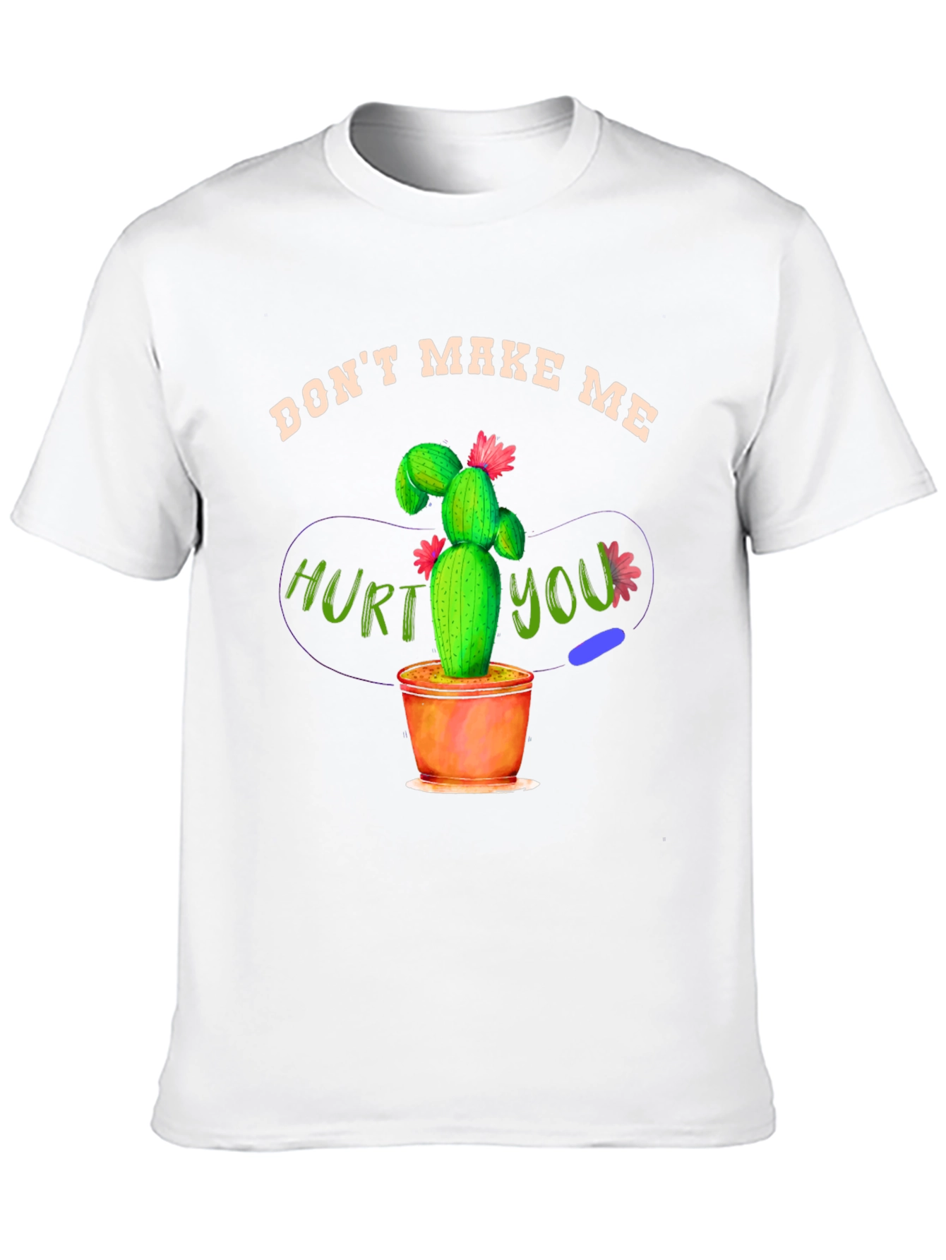 Camiseta Negra con Diseño de Cactus Amenazante