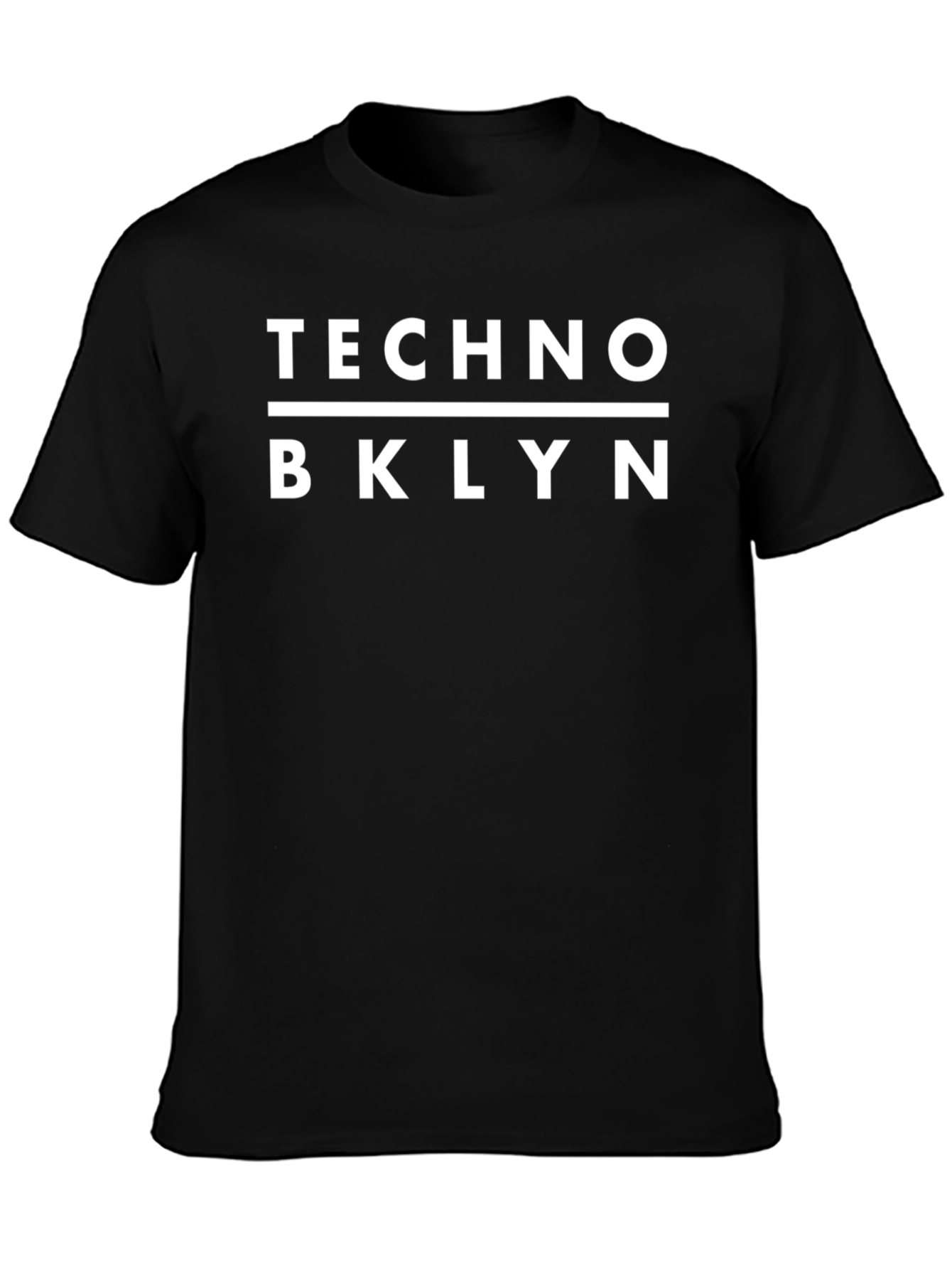 Camiseta Negra Techno BKLYN Hombre Algodón