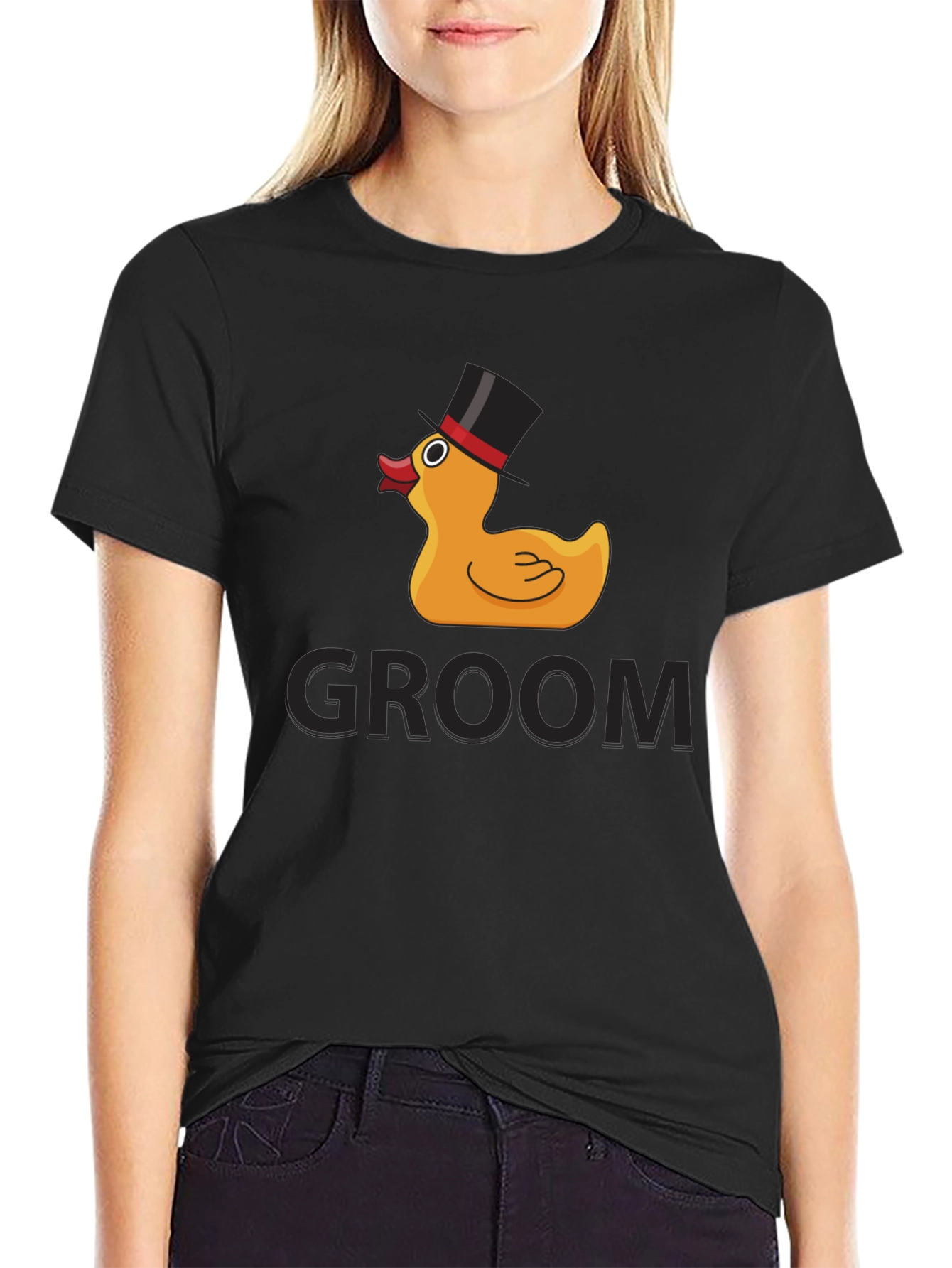 Camiseta Negra Groom Duck para Novio