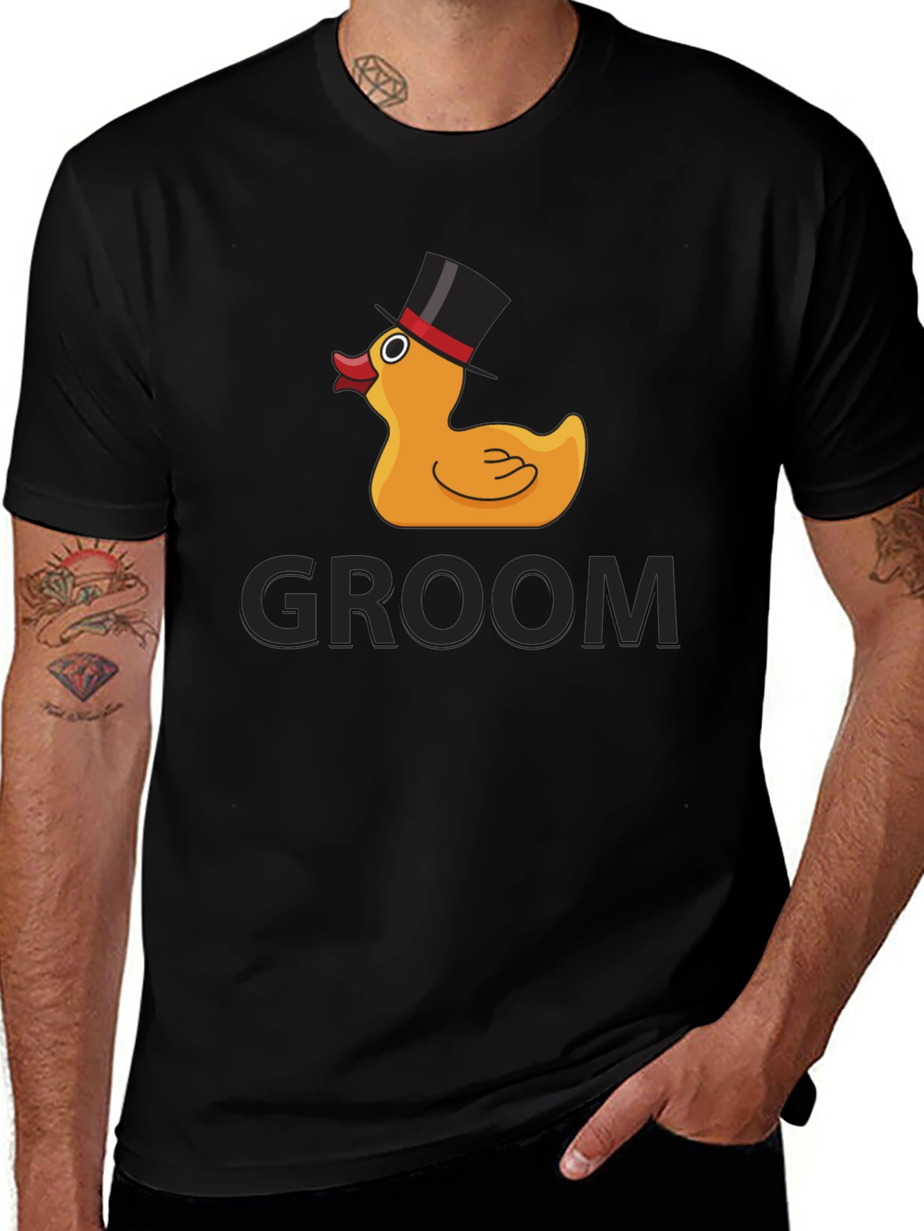 Camiseta Negra Groom Duck para Novio