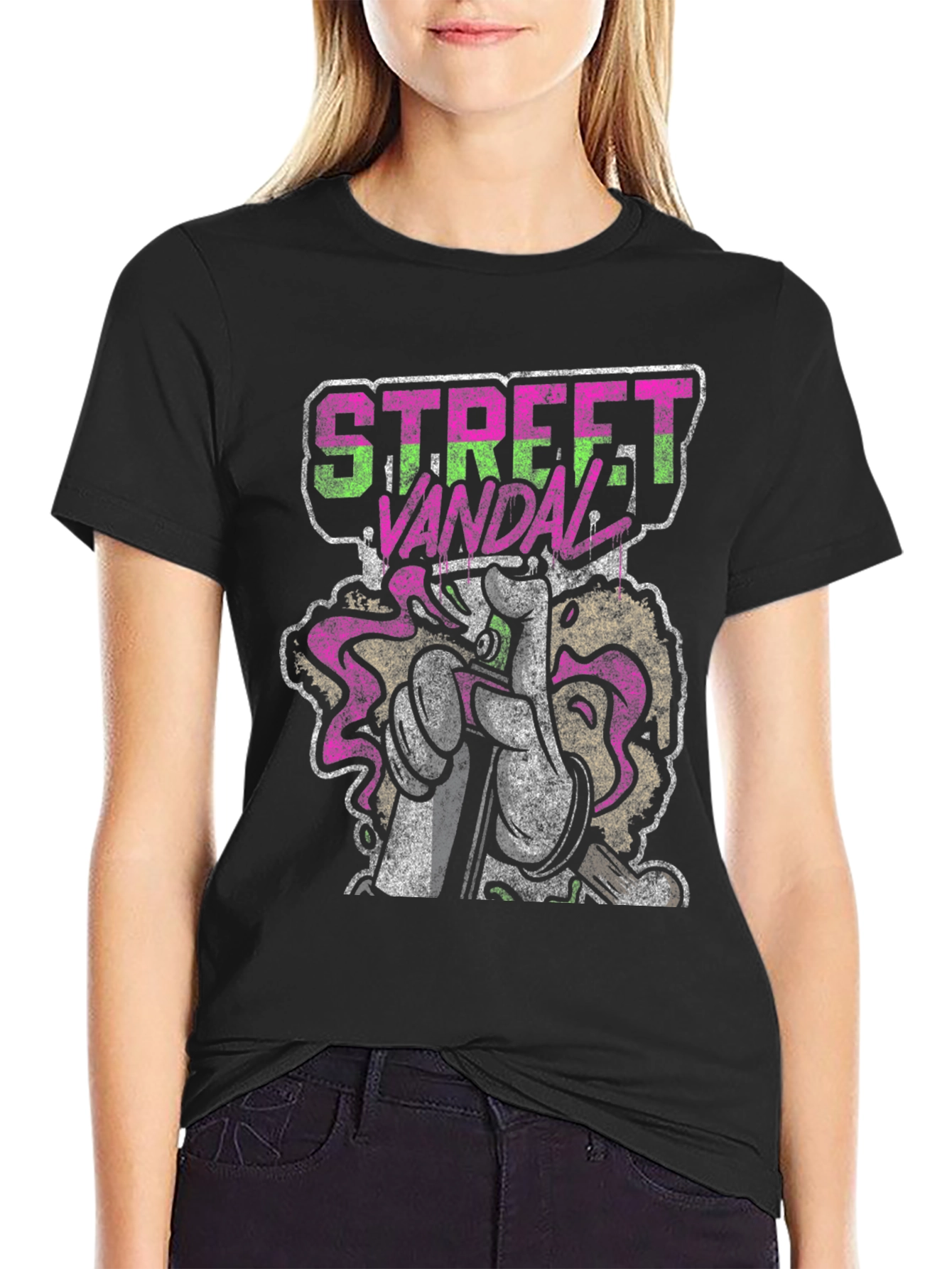 Camiseta Negra Street Vandal Graffiti