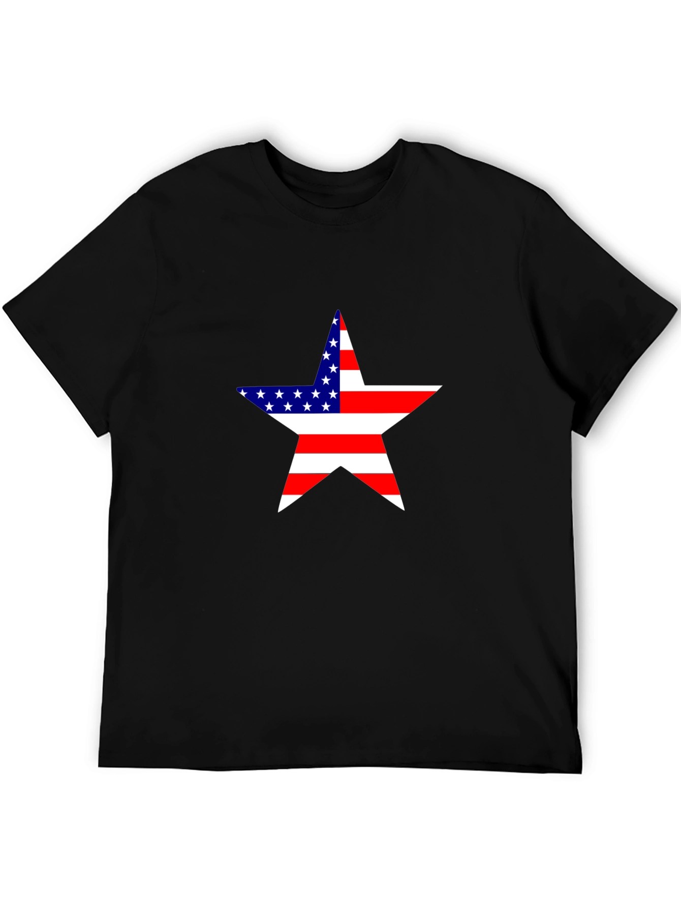 Camiseta Negra Estrella USA - Estilo Patriótico