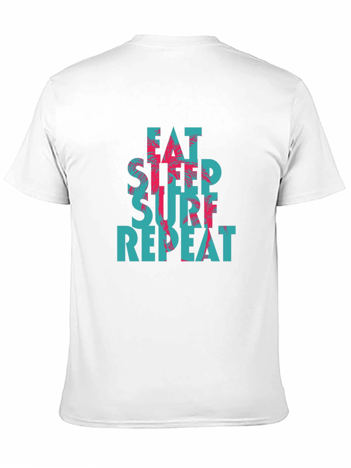 Camiseta Negra con Diseño Eat Sleep Surf Repeat