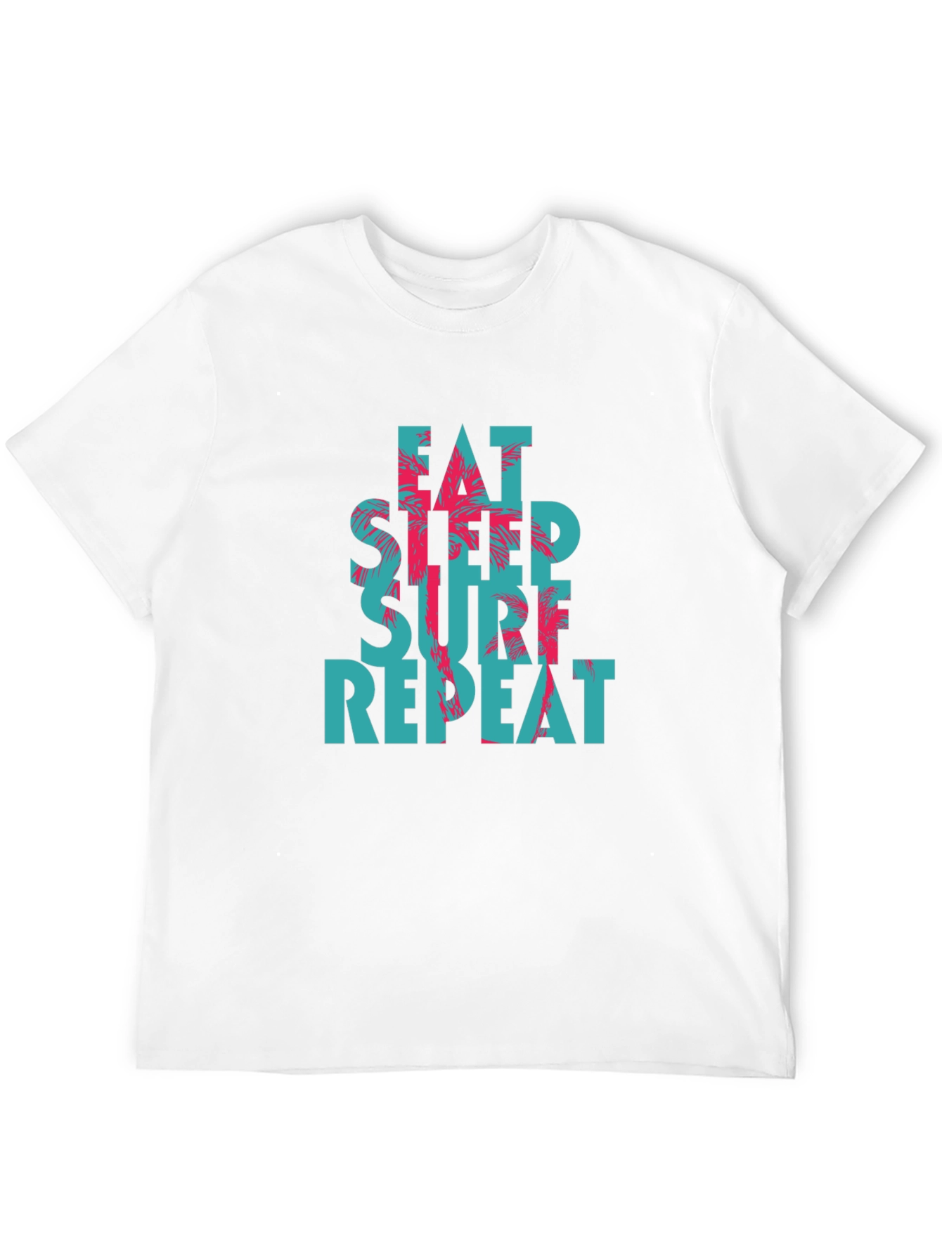 Camiseta Negra con Diseño Eat Sleep Surf Repeat