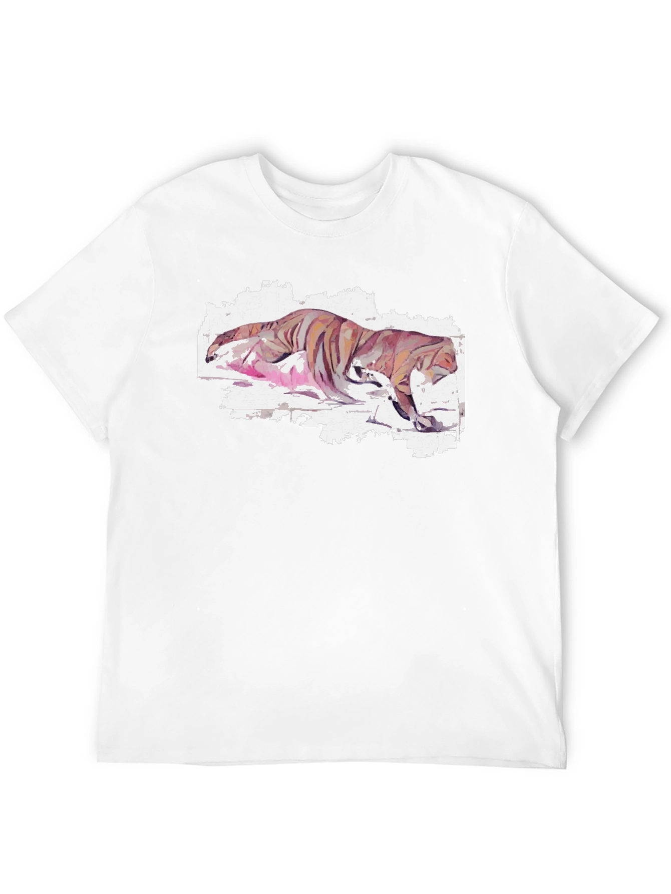 Camiseta Negra con Diseño Tigre Abstracto