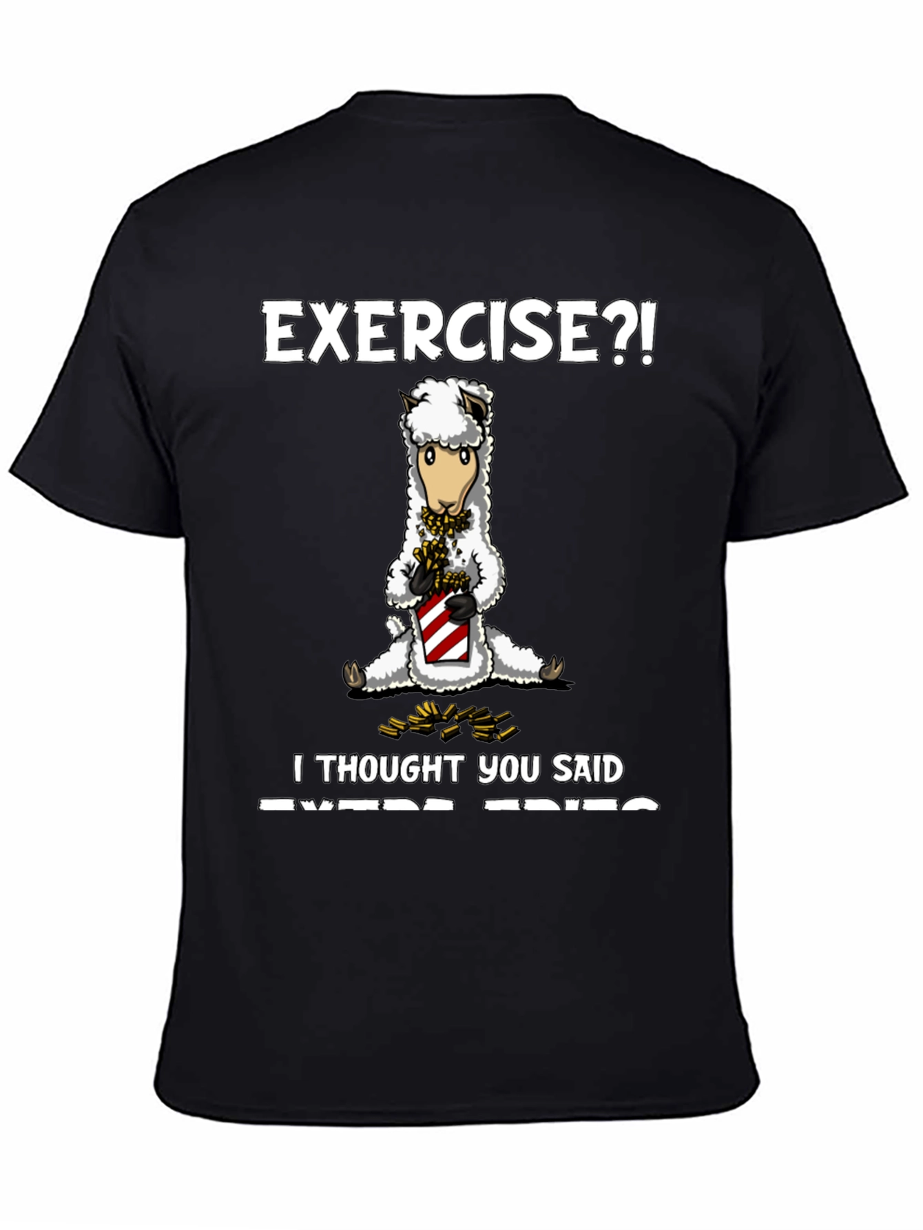 Camiseta Humorística: ¿Ejercicio? ¡Creí que decías Extra Fritas!