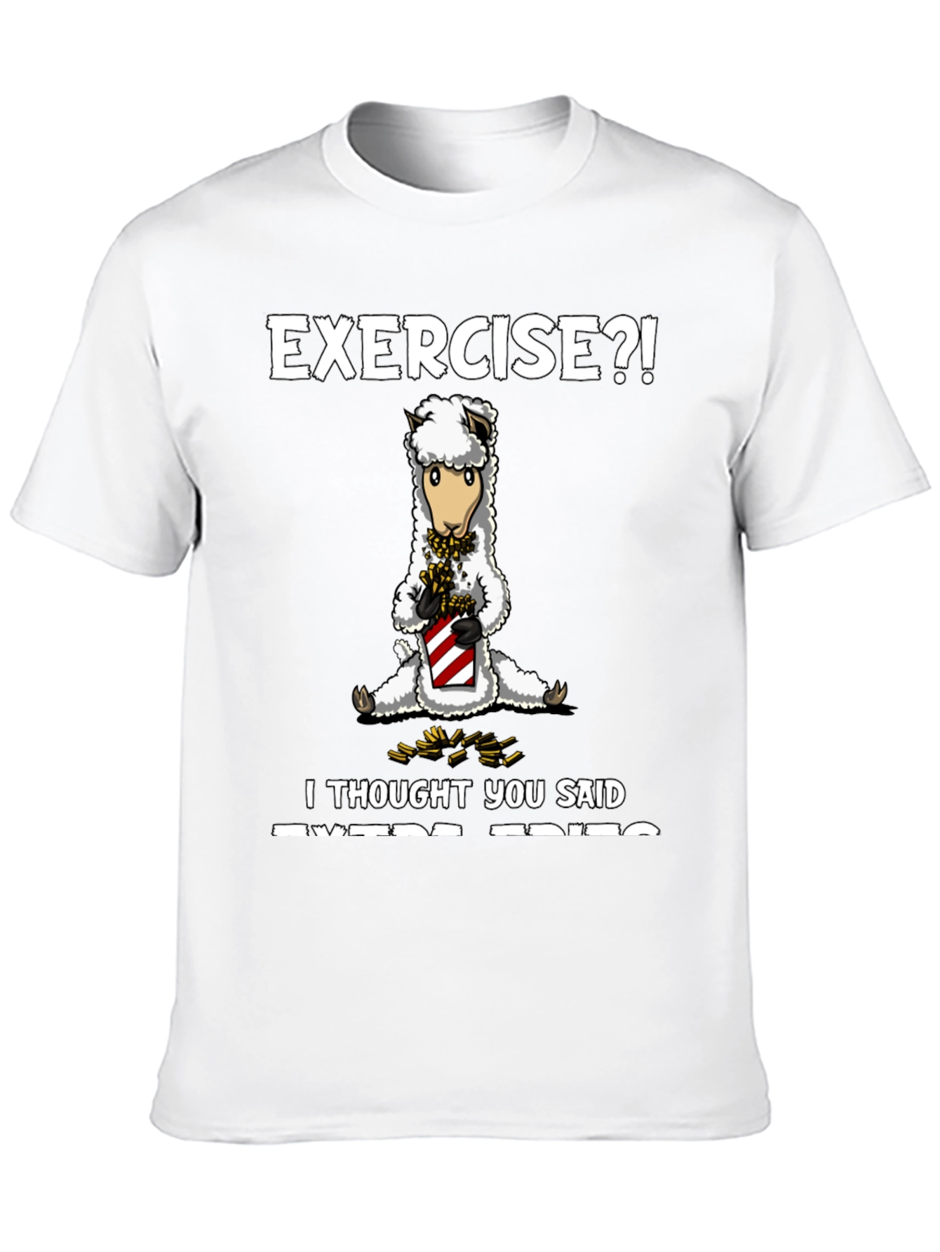 Camiseta Humorística: ¿Ejercicio? ¡Creí que decías Extra Fritas!