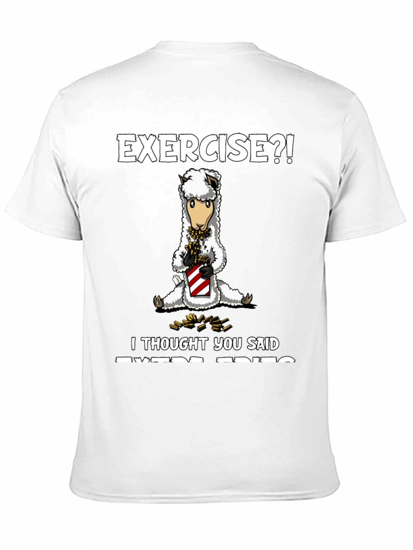 Camiseta Humorística: ¿Ejercicio? ¡Creí que decías Extra Fritas!