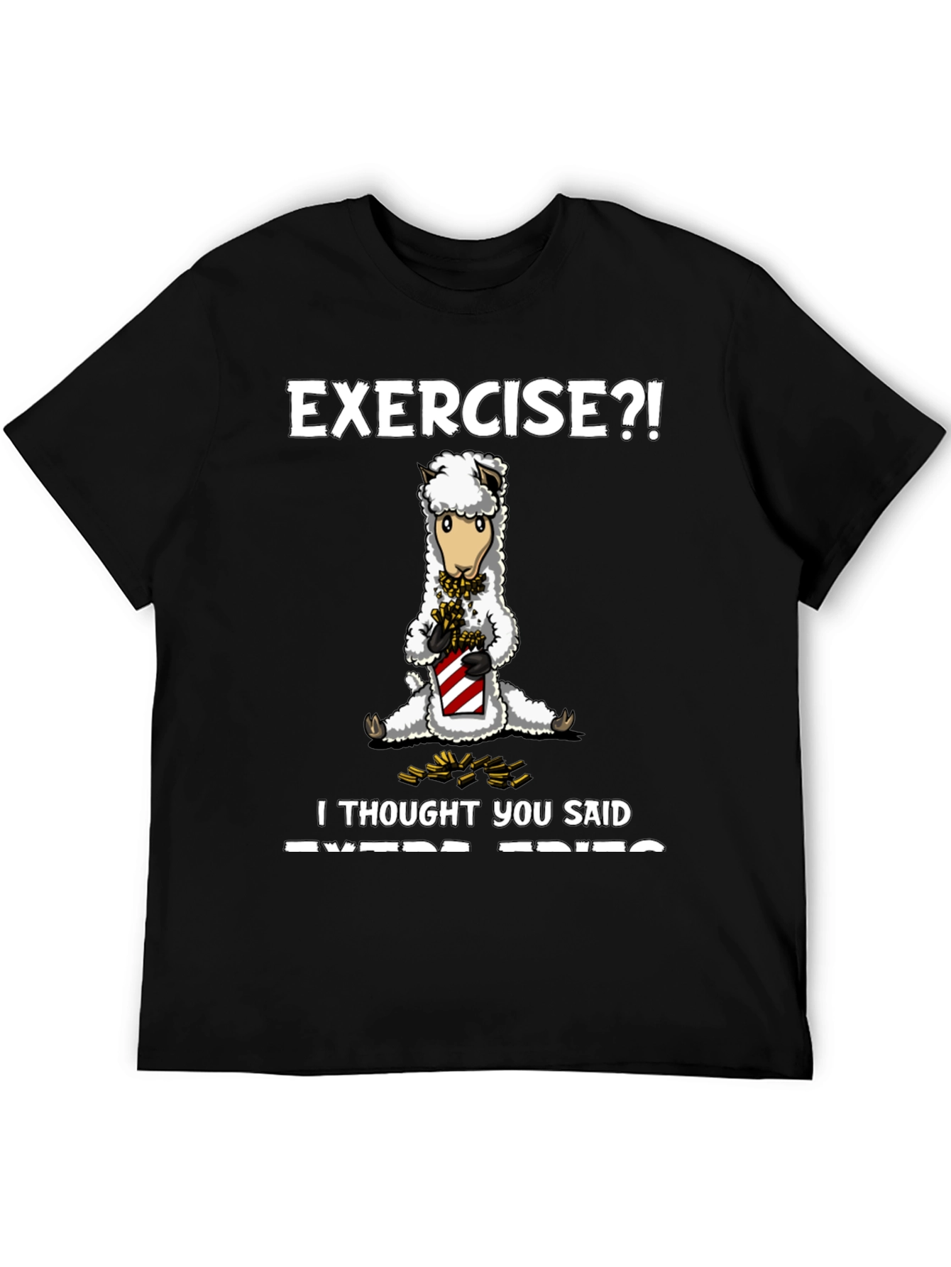 Camiseta Humorística: ¿Ejercicio? ¡Creí que decías Extra Fritas!